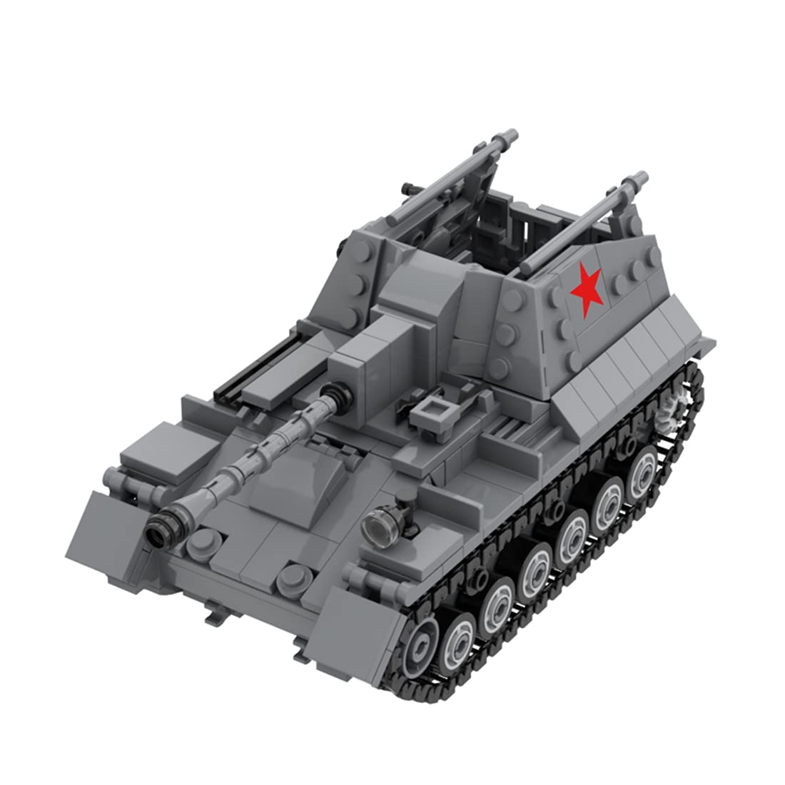 MingCheng 454-Piece Military Tank Building Kit - Soviet SU-76 Self-Propelled Artillery Model Brick Set | MOC Compatible with Lego | Perfect for WWII History Enthusiasts & Collectors