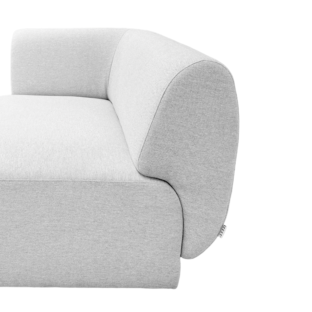 Pebble Corner 4-Seater Sectional Sofa with EcoClean Fabric - Modern L-Shaped Couch for Living Room, Family Room & Small Spaces