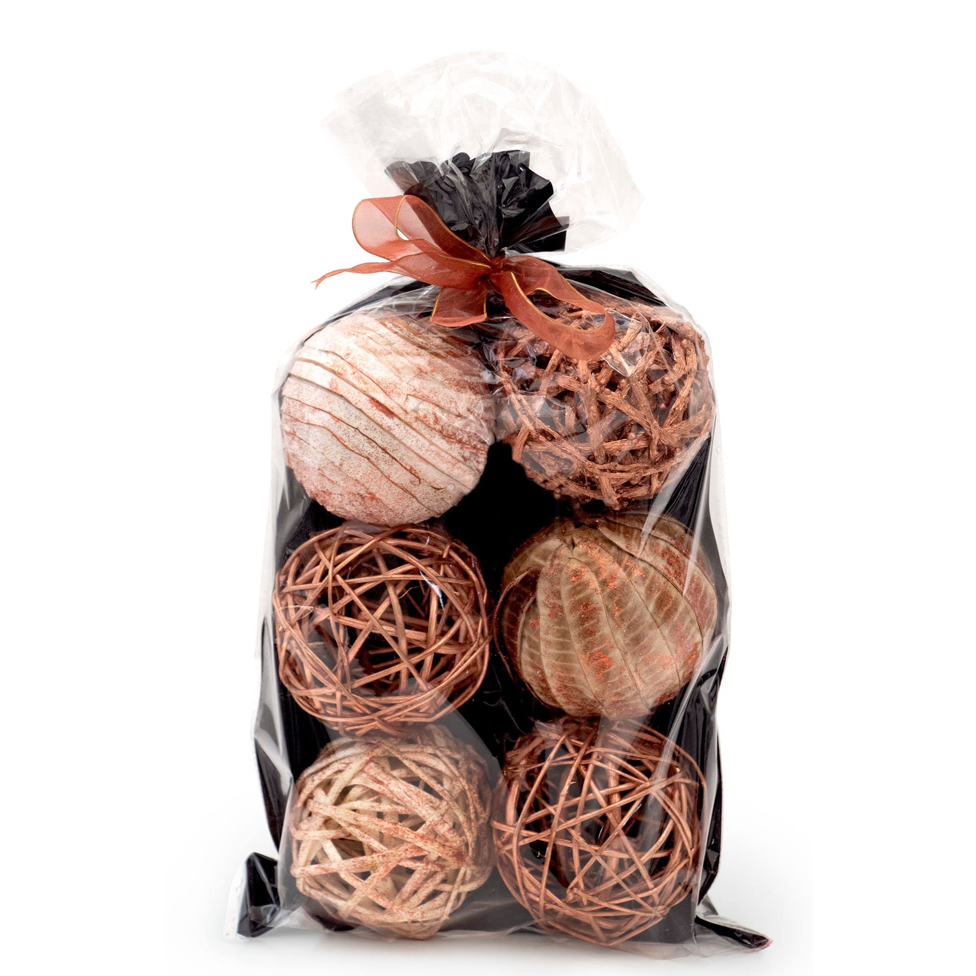 ANDALUCA Decorative Vase Filler Balls - Rustic Copper Orbs for Home Decor, Centerpieces, Wedding & Party Decorations - Perfect for Tablescapes, Floral Arrangements and DIY Crafts