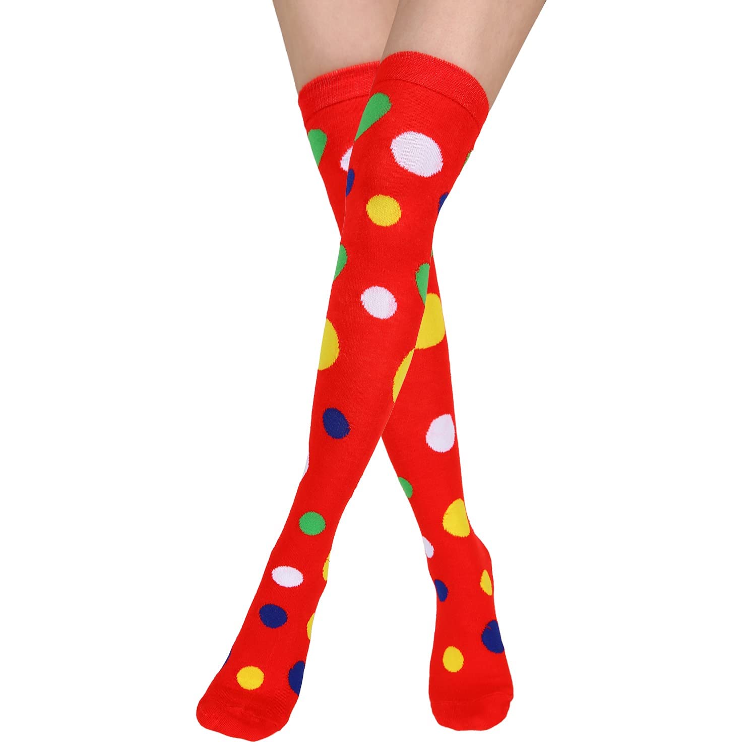 HYTENSUN Women's Polka Dot Thigh High Socks - Extra Long Over The Knee Stockings for Fashion, Cosplay & Winter Warmth