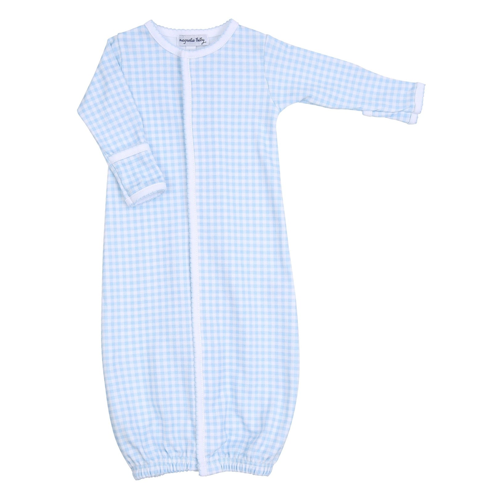 Mini Checks Converter Gown | Blue | Versatile Nursing & Maternity Dress for Hospital, Home & Special Occasions