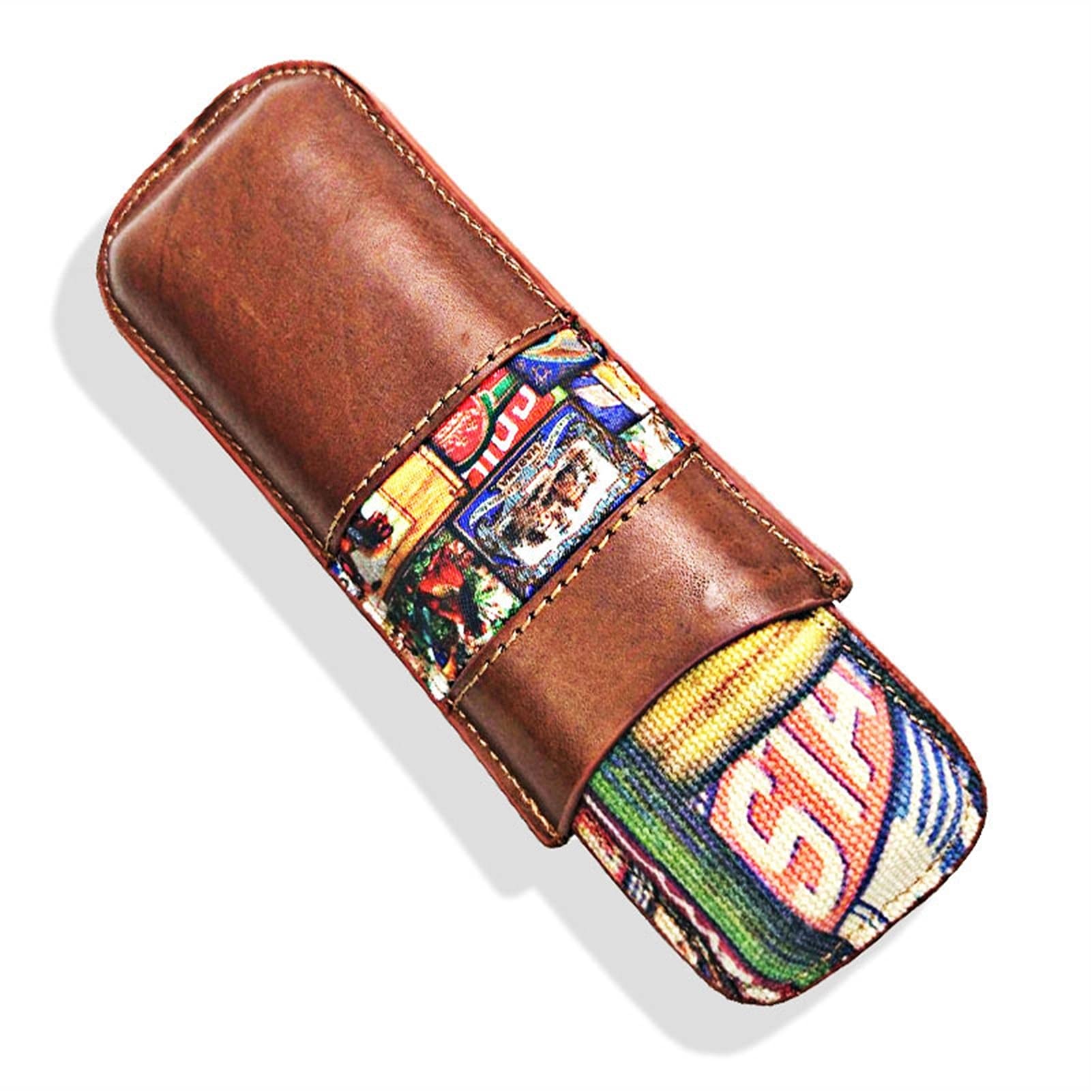 Premium Leather Travel Cigar Humidor Case - Portable 2-Tube Holder with Mini Humidor Box for Cigar Accessories | Perfect for Outdoor Trips, Business Travel & Gifts for Cigar Lovers