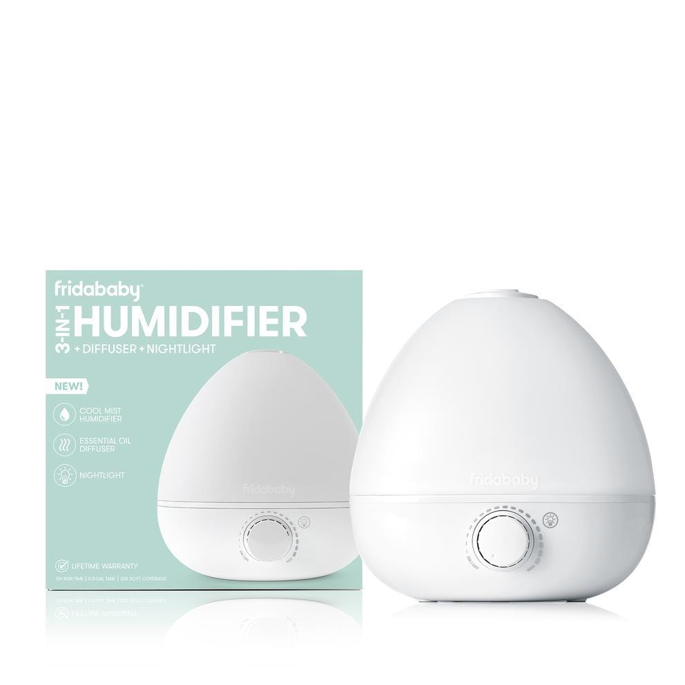 FridaBaby BreatheFrida 3-in-1 Humidifier, Diffuser & Nightlight for Baby Nursery - Cool Mist Humidifier with Essential Oil Diffuser and Soothing Night Light for Better Sleep and Congestion Relief
