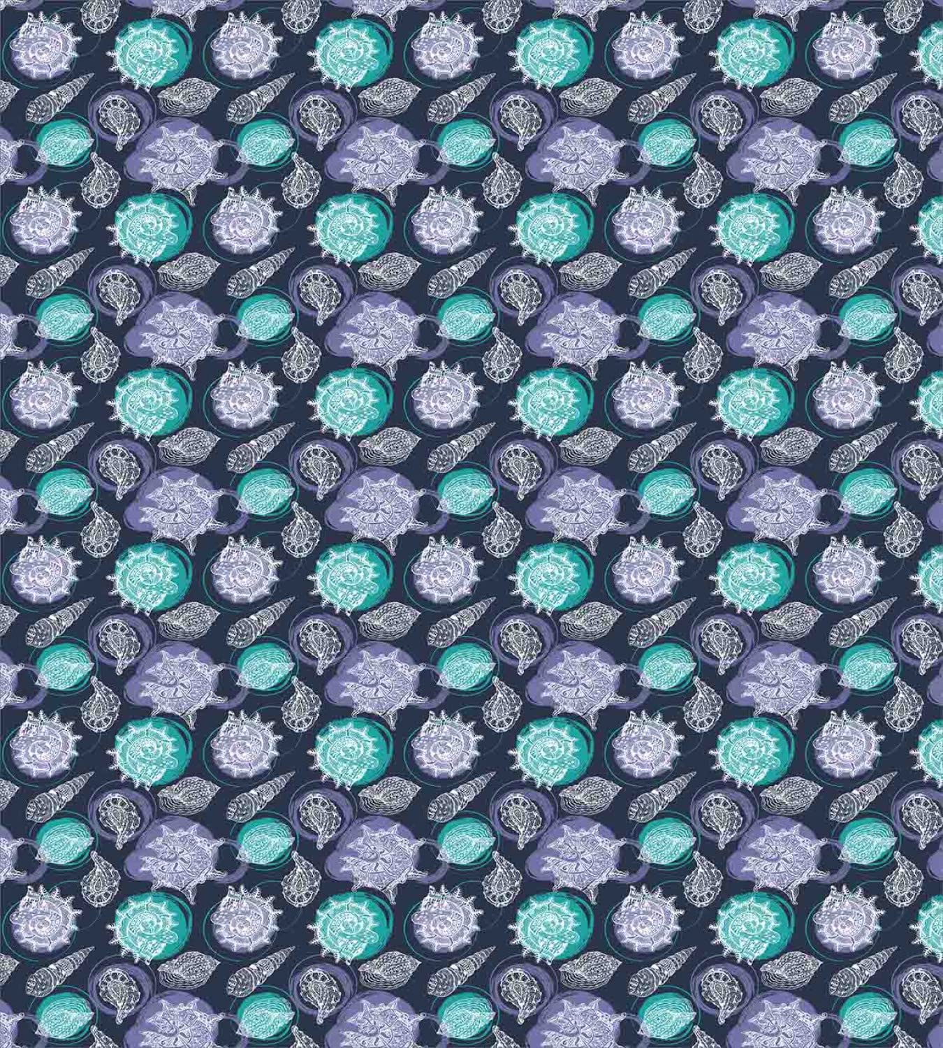 Ambesonne Nautical Duvet Cover Set - Ocean Theme Seashells Scallop Marine Coastal Bedding Set, 2 Duvet Covers & 4 Pillowcases, Queen Size 2-Pack, Night Blue - Perfect for Beach House, Summer Decor & Coastal Bedroom Styling