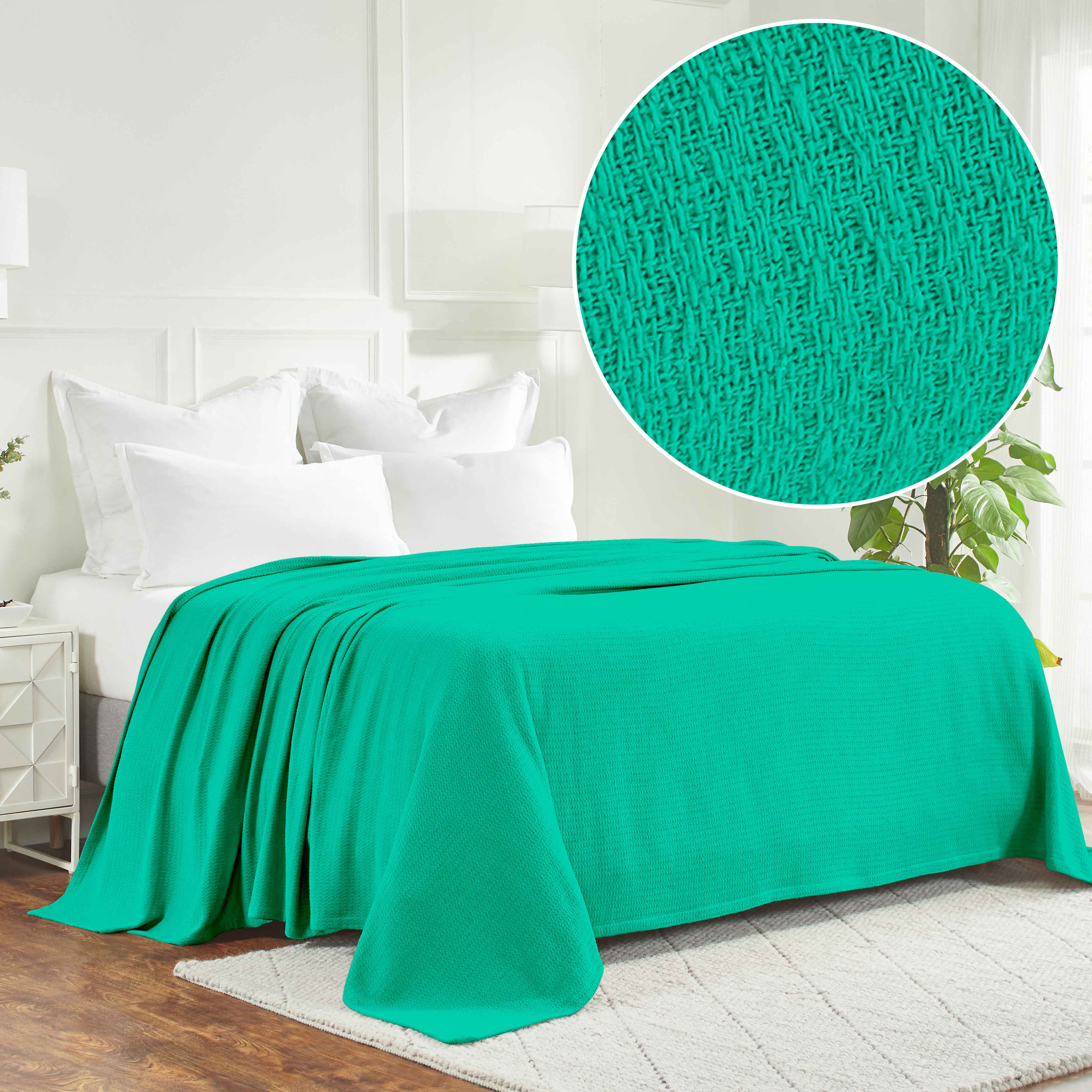 Premium Textured Cotton Waffle Weave Blanket - Soft & Breathable Throw for Bed, Sofa & Couch - Cozy Home Decor Gift for All Seasons