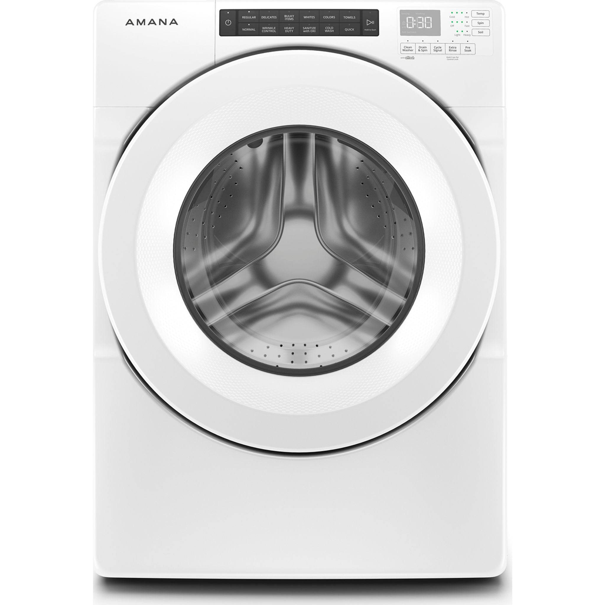 Amana NFW5800HW 24 Inch Front Load Washer - Energy Efficient, Large Capacity, White - Perfect for Laundry Rooms & Apartments
