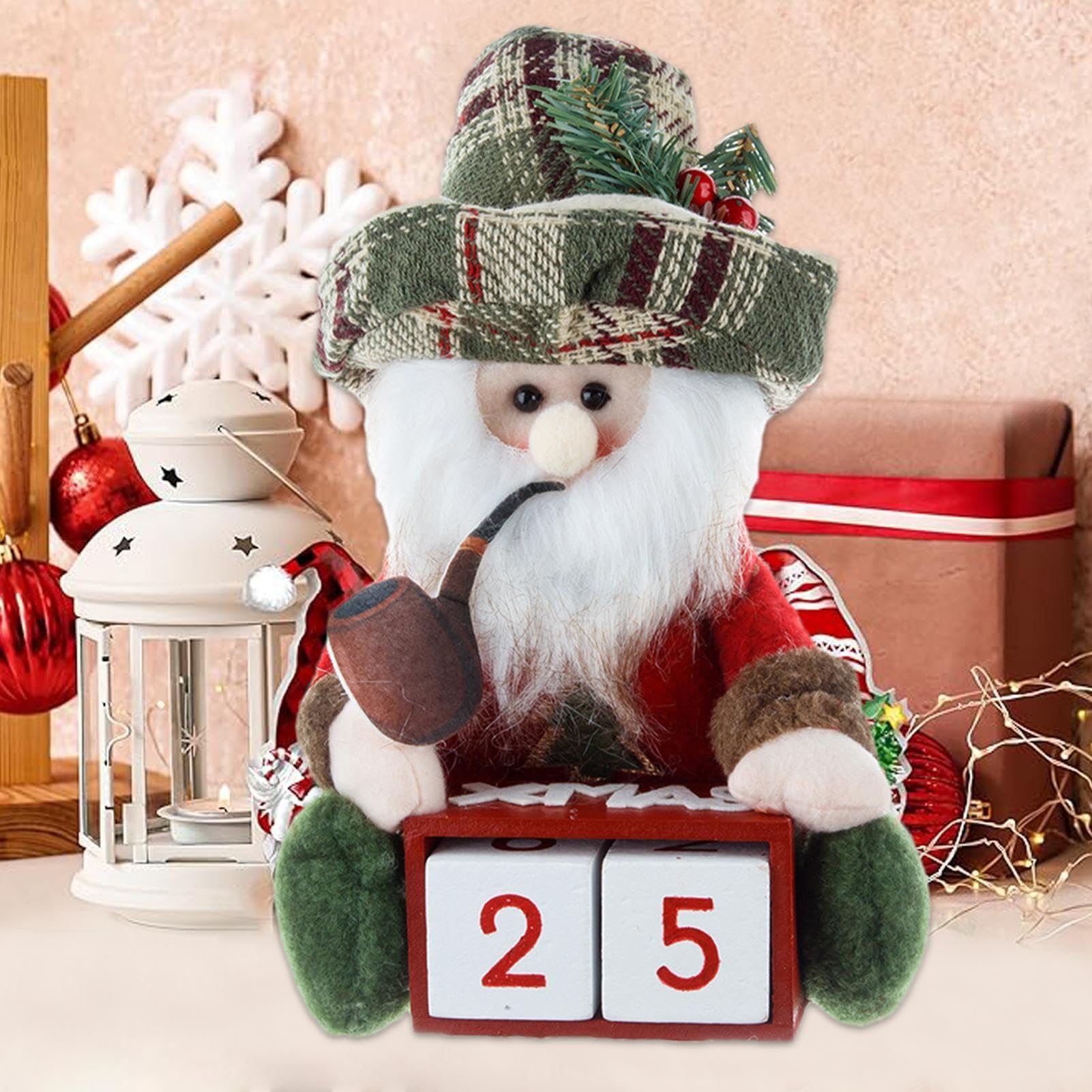 Christmas Countdown Calendar - Santa Themed Festive Holiday Advent Calendar for Kids & Family | Perfect for Home Decor, Gift Giving & Christmas Traditions