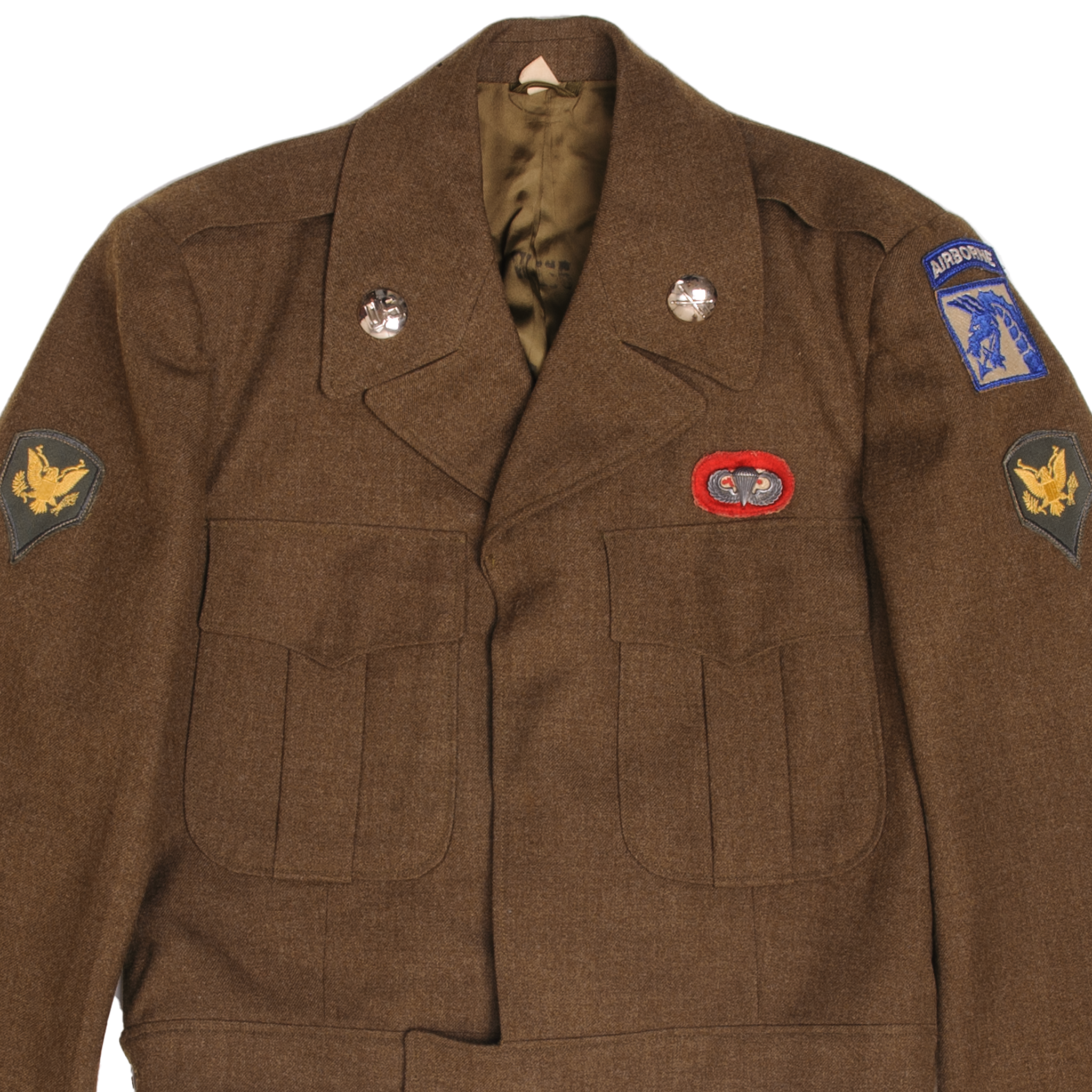 Vintage US Army Airborne Korean War Officer Dress Ike Jacket Size 36R - 1951 Military Uniform for Reenactment, Collectors & Historical Display