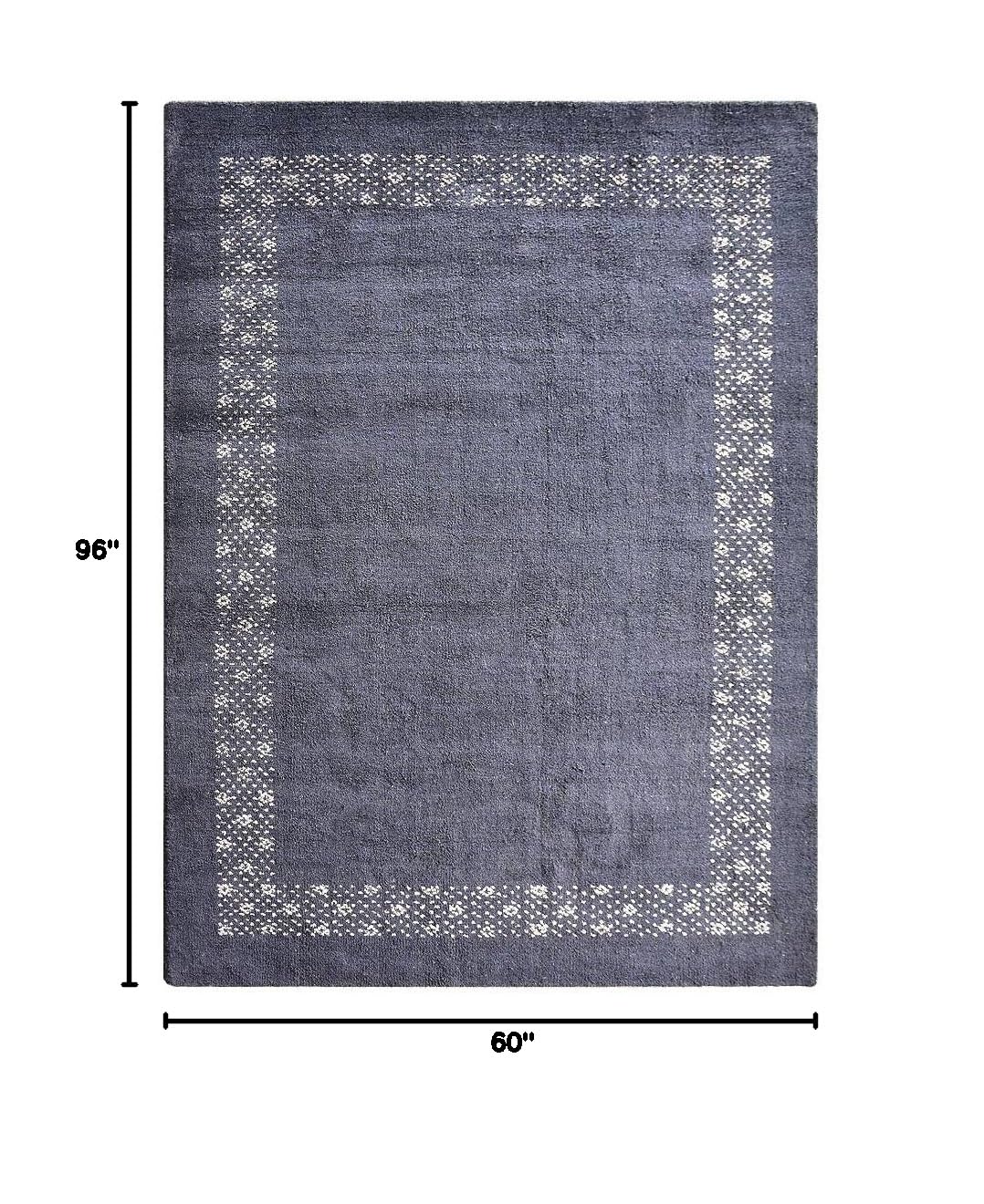 Hand Knotted Silk Mix 5'x8' Contemporary Area Rug - Premium Loom Woven Carpet in Charcoal (LSM529) for Living Room, Bedroom & Office Decor