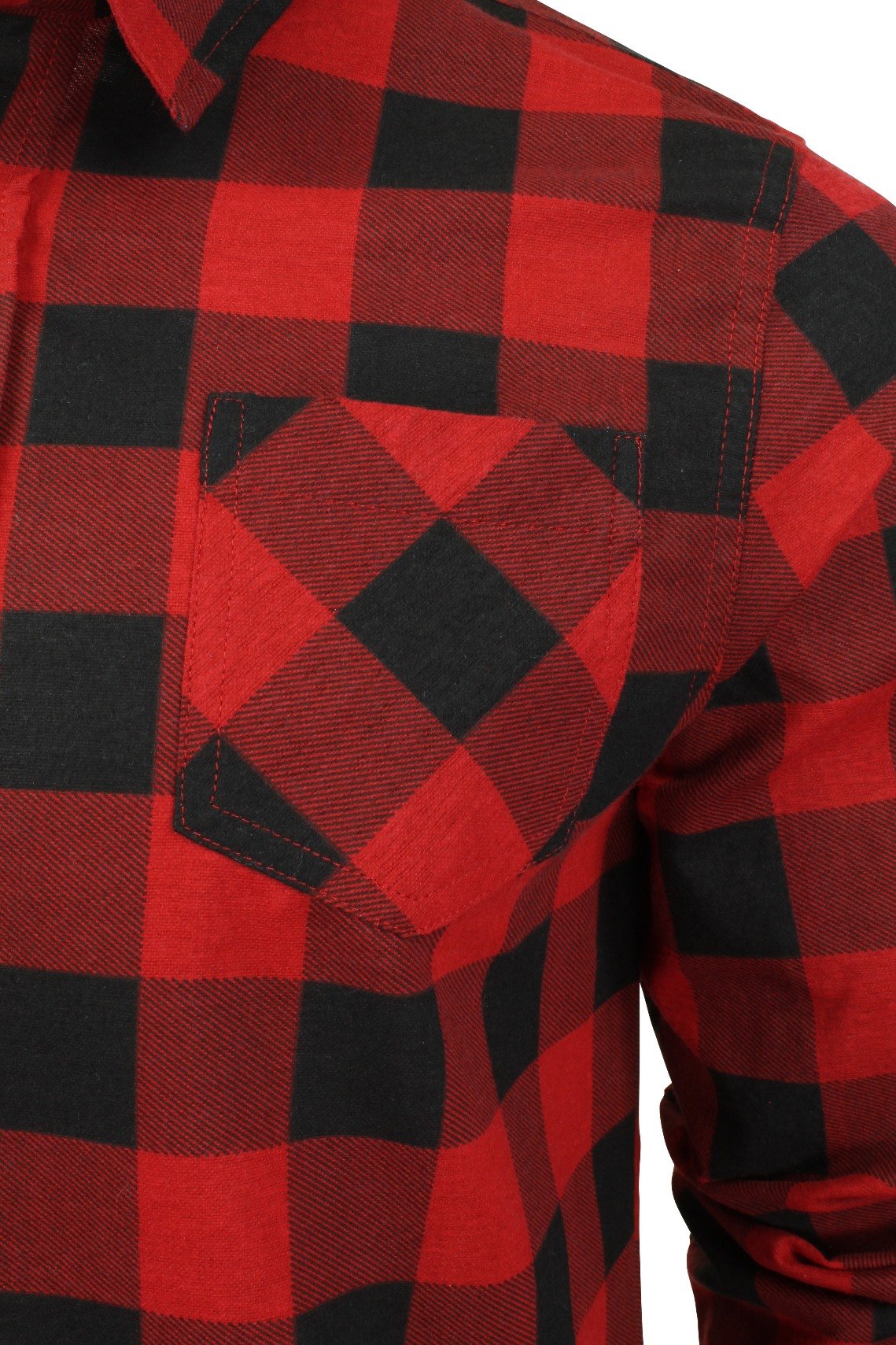 BRAVE SOUL 'Jack' Brushed Flannel Check Shirt for Men - Soft Long Sleeve Plaid Shirt with Button Front | Casual Wear, Outdoor Activities & Layering in Fall/Winter