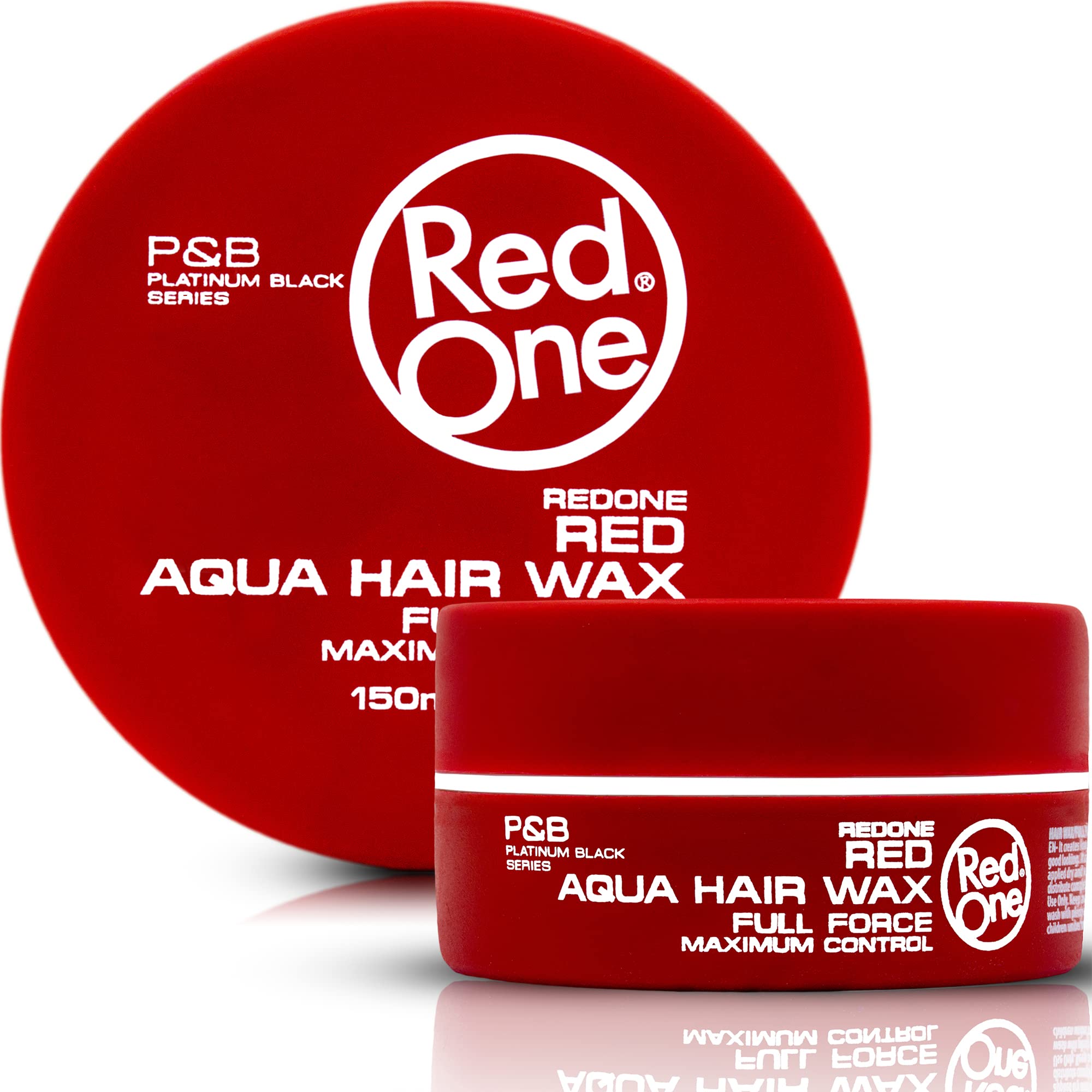 5-Pack RED ONE MAXIMUM CONTROL AQUA HAIR WAX - Strong Hold Styling Wax for Men (150ml/5oz Each) - Perfect for Spiky, Textured & Punk Hairstyles - Salon Quality Hair Styling Product for All-Day Hold
