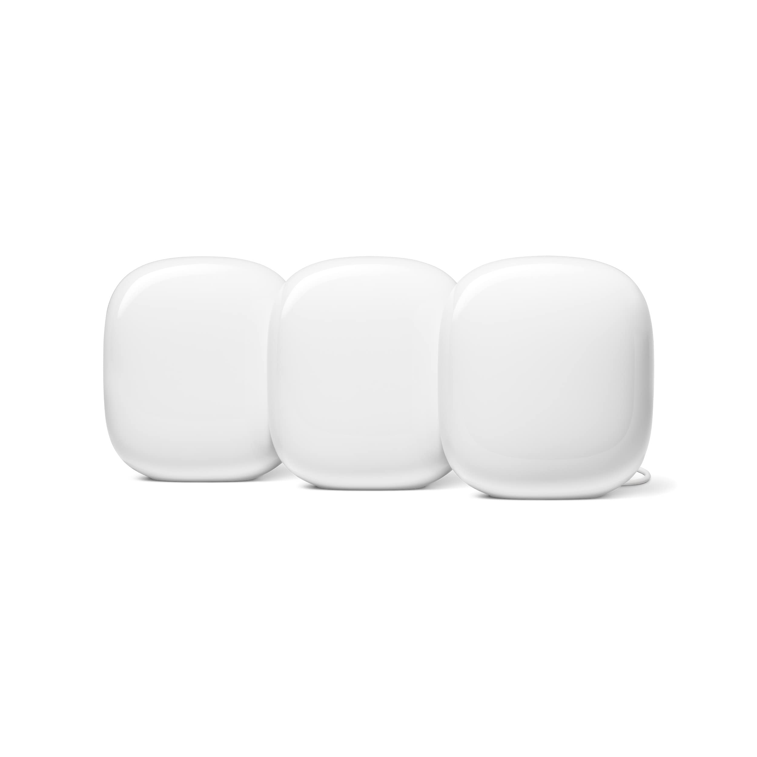 Google Nest WiFi Pro 6E Mesh Router System - 3 Pack | Fast & Reliable Whole Home Coverage | Next-Gen Wi-Fi 6E Technology | Ideal for Streaming, Gaming & Smart Home Devices | Snow White
