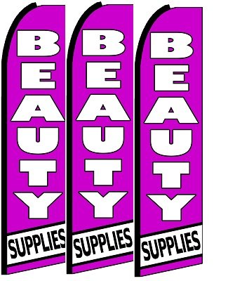 Beauty Salon Supplies - King Size Swooper Flag Sign Pack of 3 | Perfect for Hair Salons, Nail Shops & Barber Decor