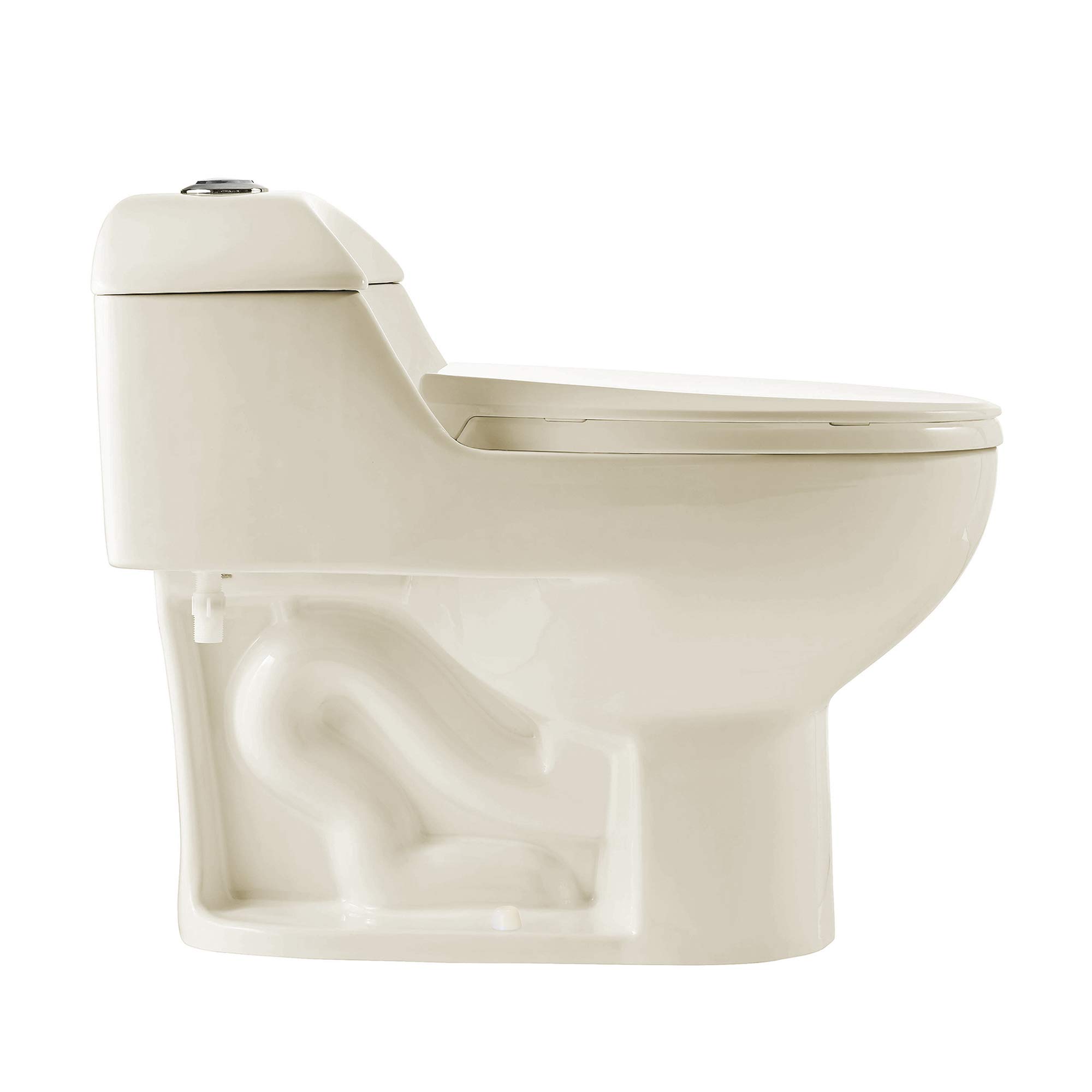 Swiss Madison SM-1T803BQ Chateau One Piece Elongated Dual Flush Toilet 0.8/1.28 GPF - Water Efficient Bisque Toilet for Modern Bathrooms | Perfect for Home Renovation & Small Bathroom Spaces
