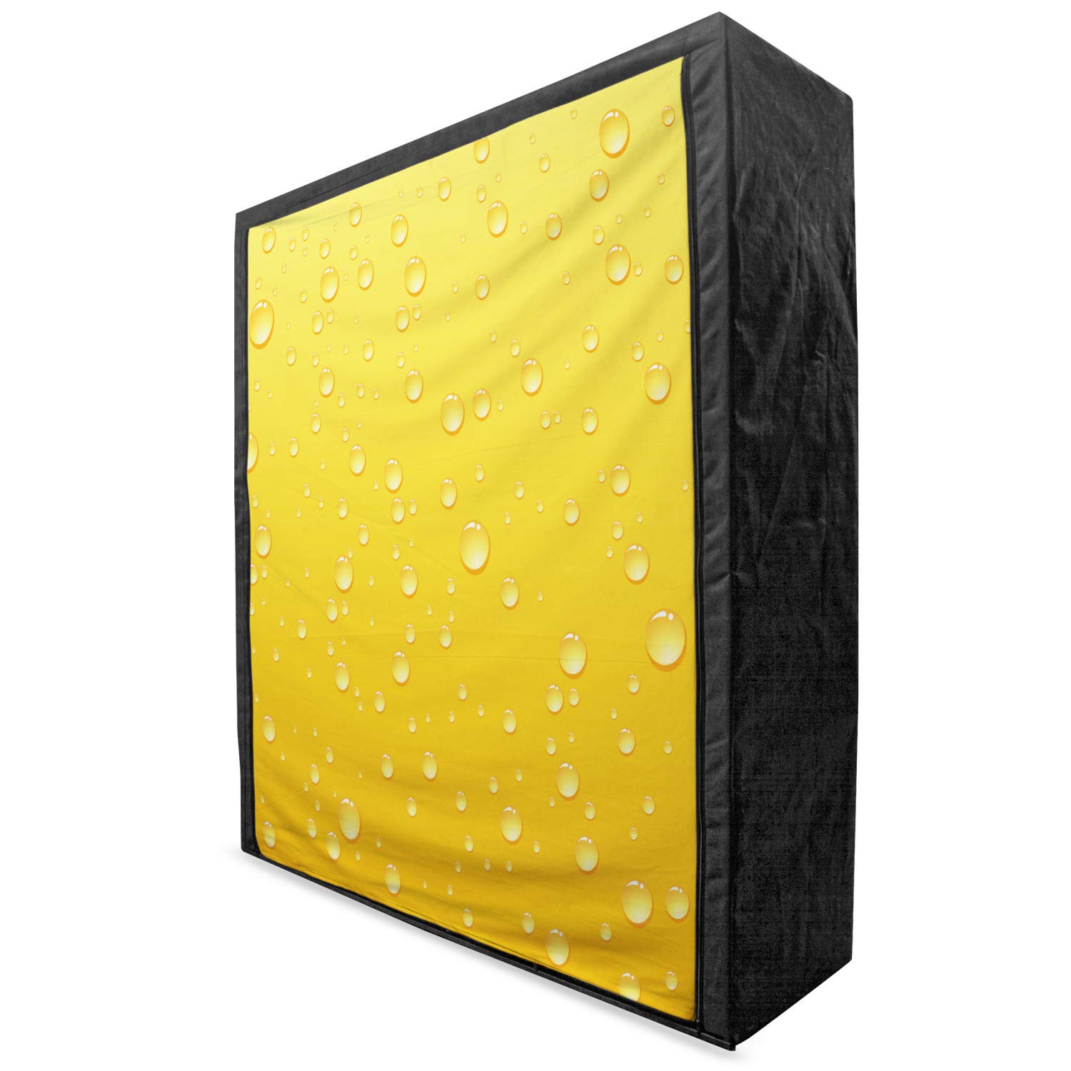 Ambesonne Yellow Portable Fabric Wardrobe with Ombre Beer Glass Print - 59 Inch Clothing Organizer & Storage Closet with Shelves | Perfect for Bedroom, Dorm, or Small Space Organization