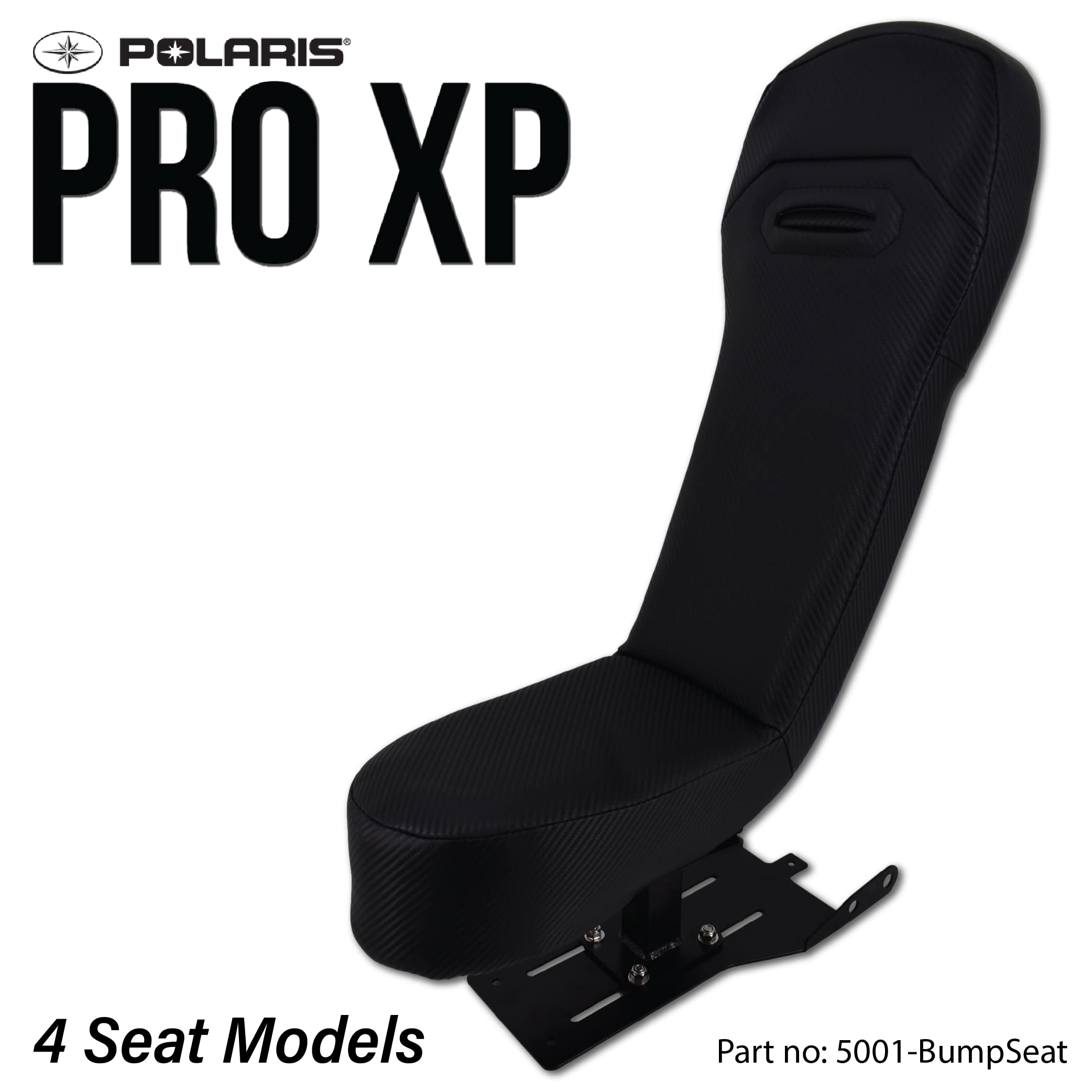 Aces Racing Polaris Pro XP Bump Seat for 2020+ XP4 Models - Rear Seat for 4-Seat UTVs (Black) - Perfect for Off-Road Adventures, Hunting & Trail Riding (5001)