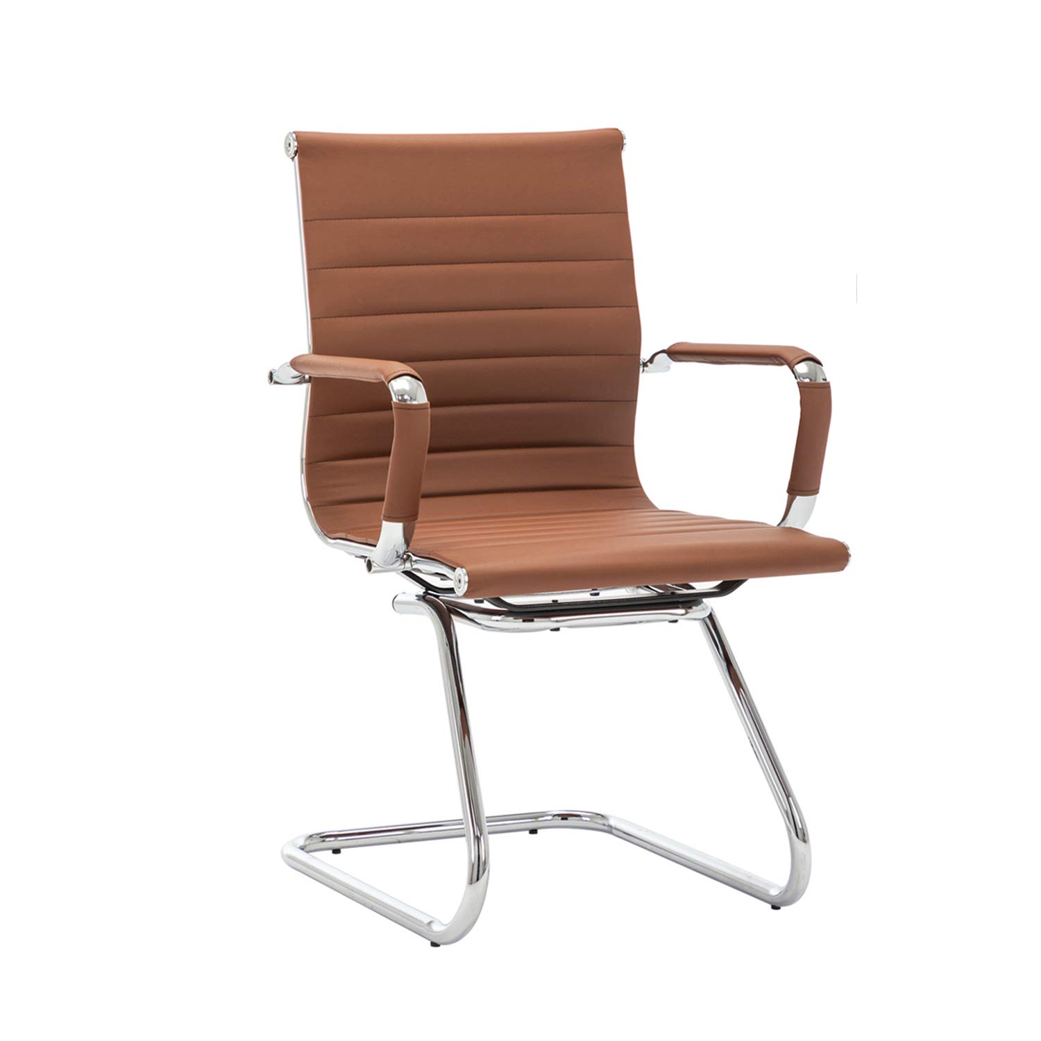 DM Ergonomic Office Chair - PU Leather Reception Guest Chair with Lumbar Support for Home Office, Conference Room, Cafe & Waiting Areas - Comfortable Seating Solution (1 Pack) - Perfect for Professionals, Reception Desks & Hospitality Spaces
