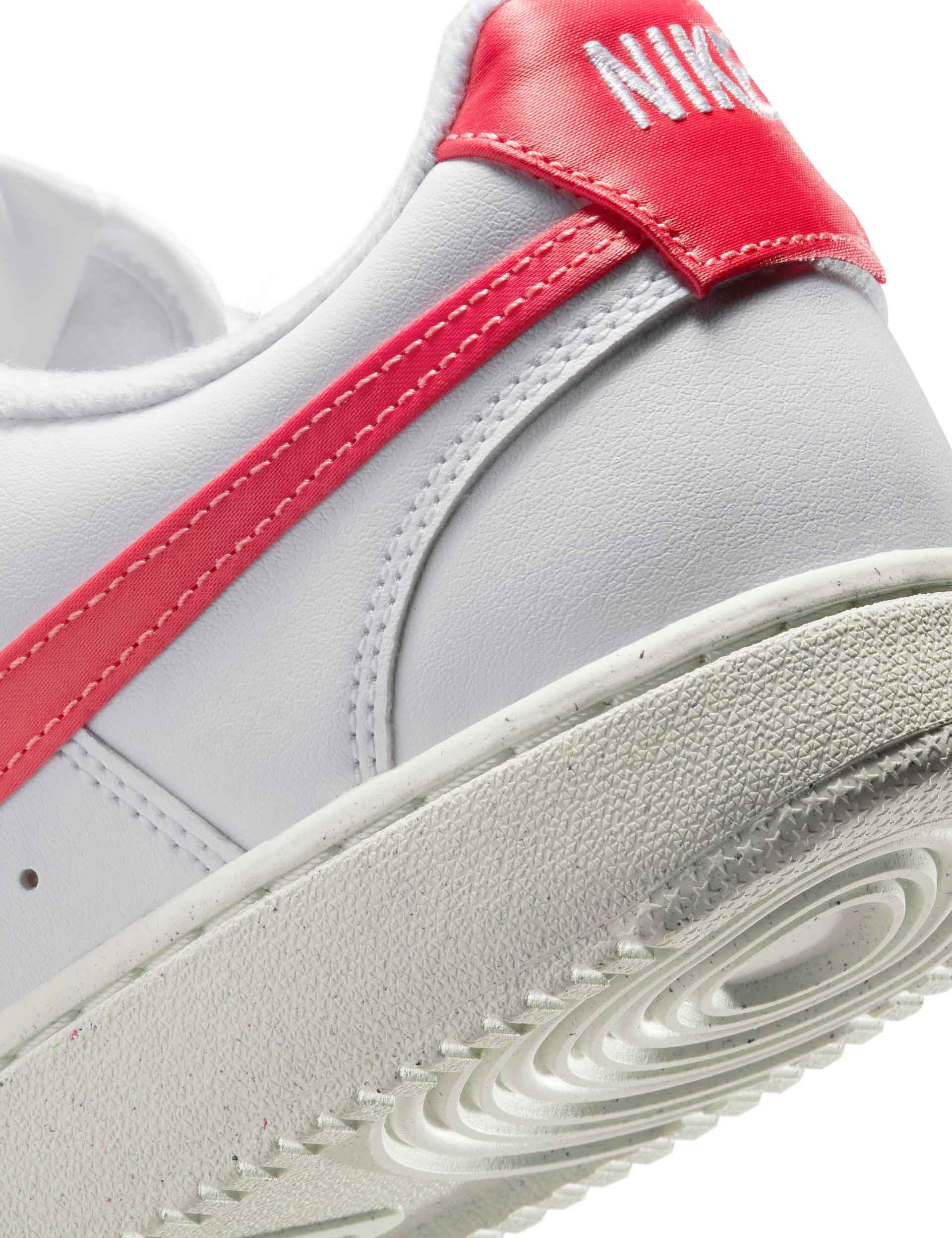 Nike Court Vision Low Next Nature Sneakers - White/Magic Ember/Sail | Eco-Friendly Basketball & Casual Shoes for Men | Perfect for Streetwear, Gym & Everyday Wear