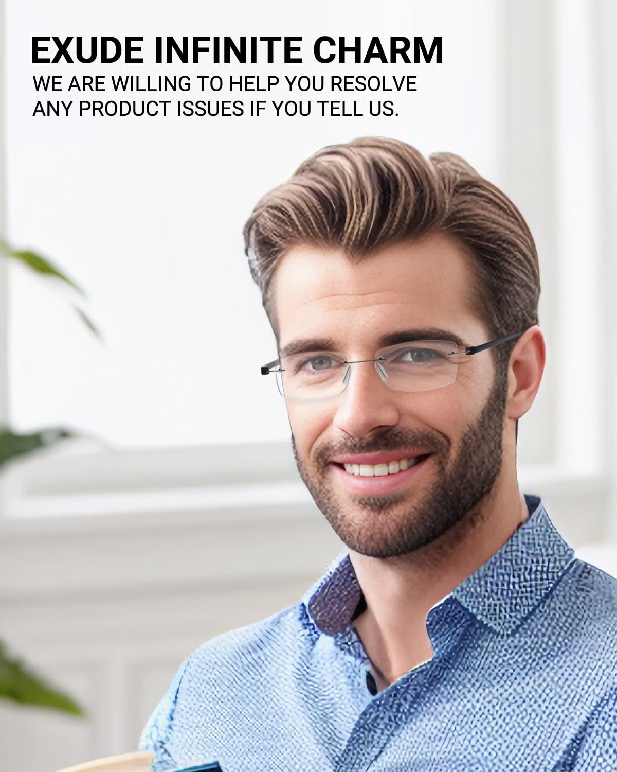 TERAISE 2Pack Blue Light Blocking Reading Glasses - Rimless & Lightweight for Men & Women - Perfect for Office & Screen Use