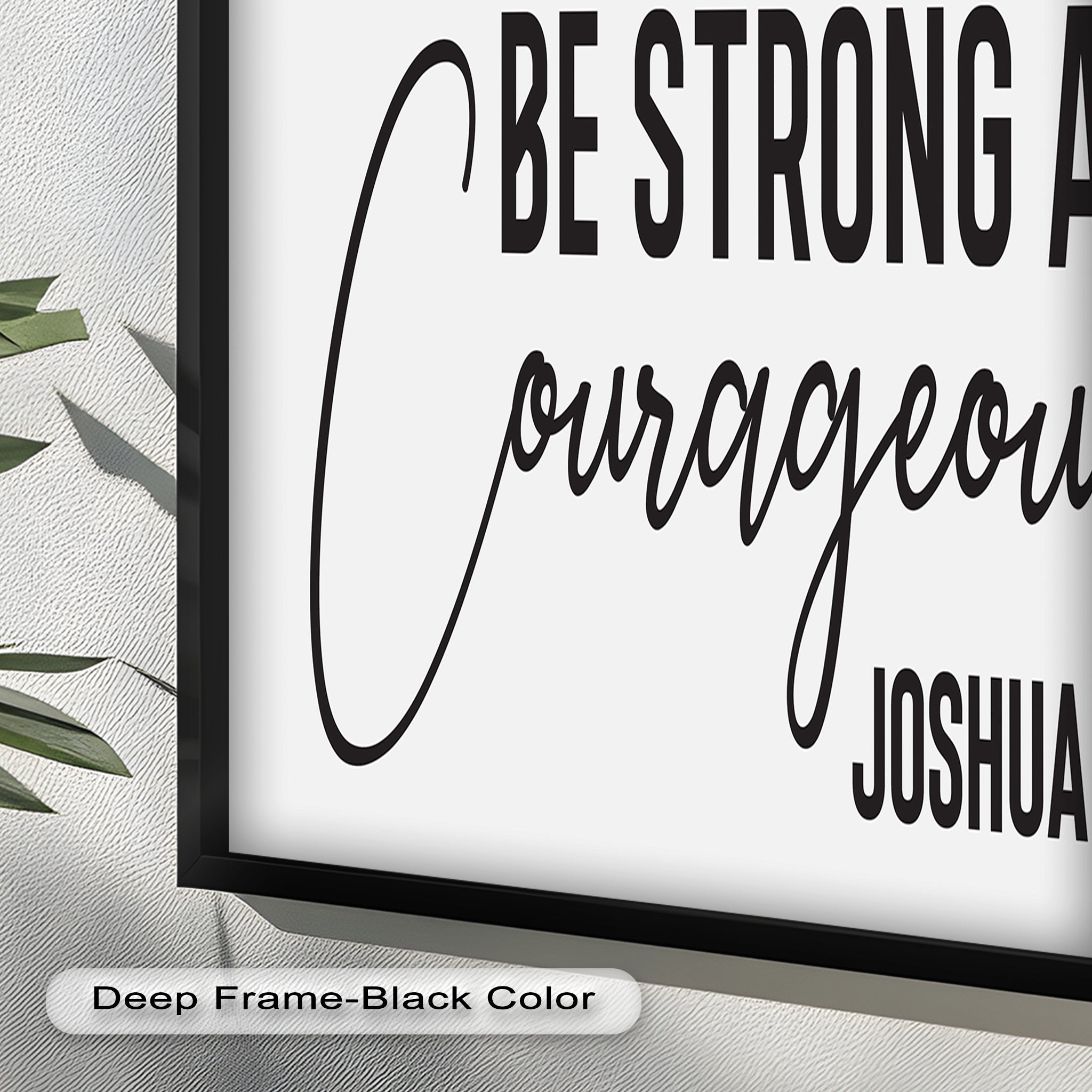 Be Strong and Courageous - Joshua 1:9 Bible Verse Oil Painting Wall Art - Inspirational Christian Home Decor for Living Room, Bedroom & Office