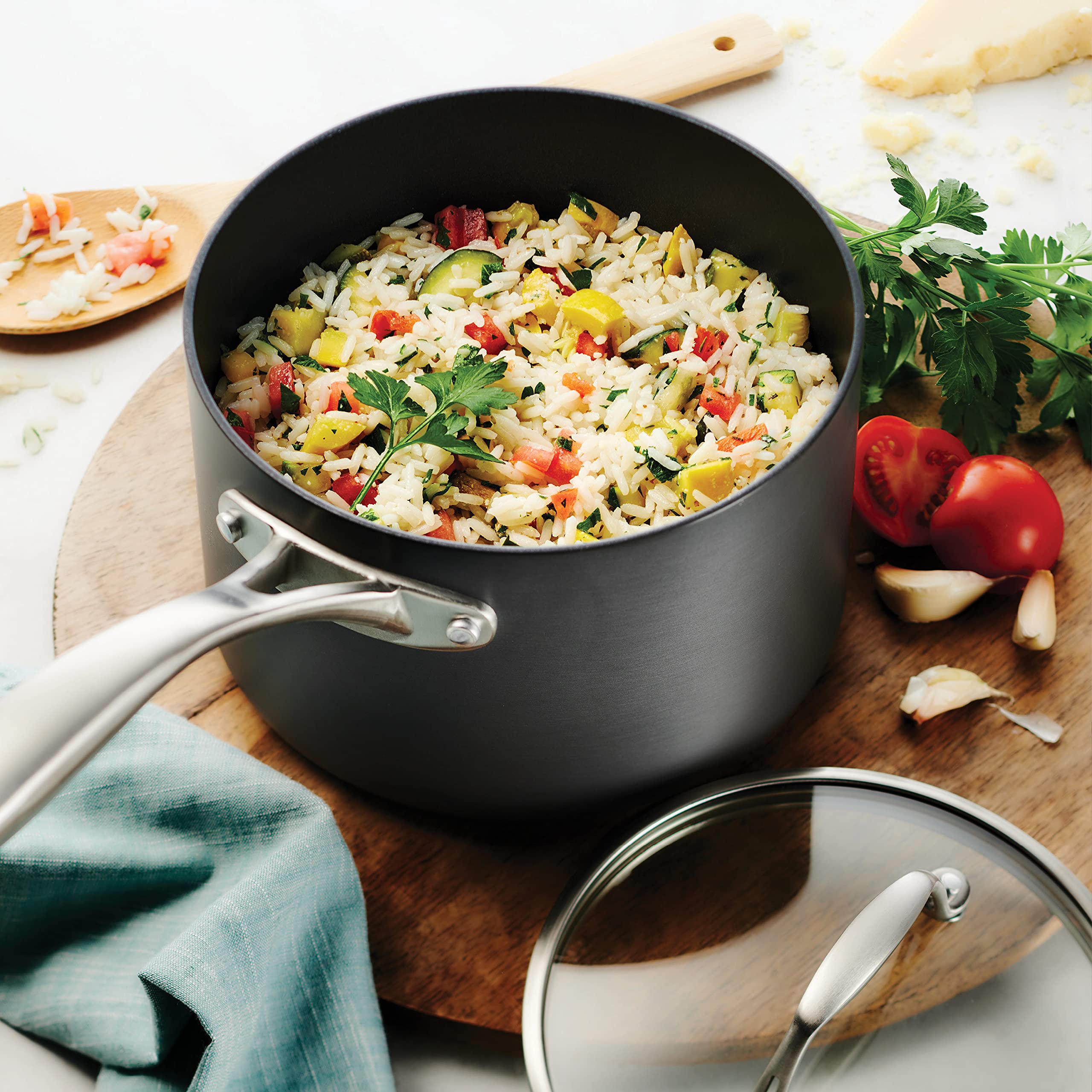 Tramontina 2 Qt Hard Anodized Covered Sauce Pan - Durable Nonstick Cooking Pot for Sauces, Soups & Stews - Perfect for Stovetop & Oven Use