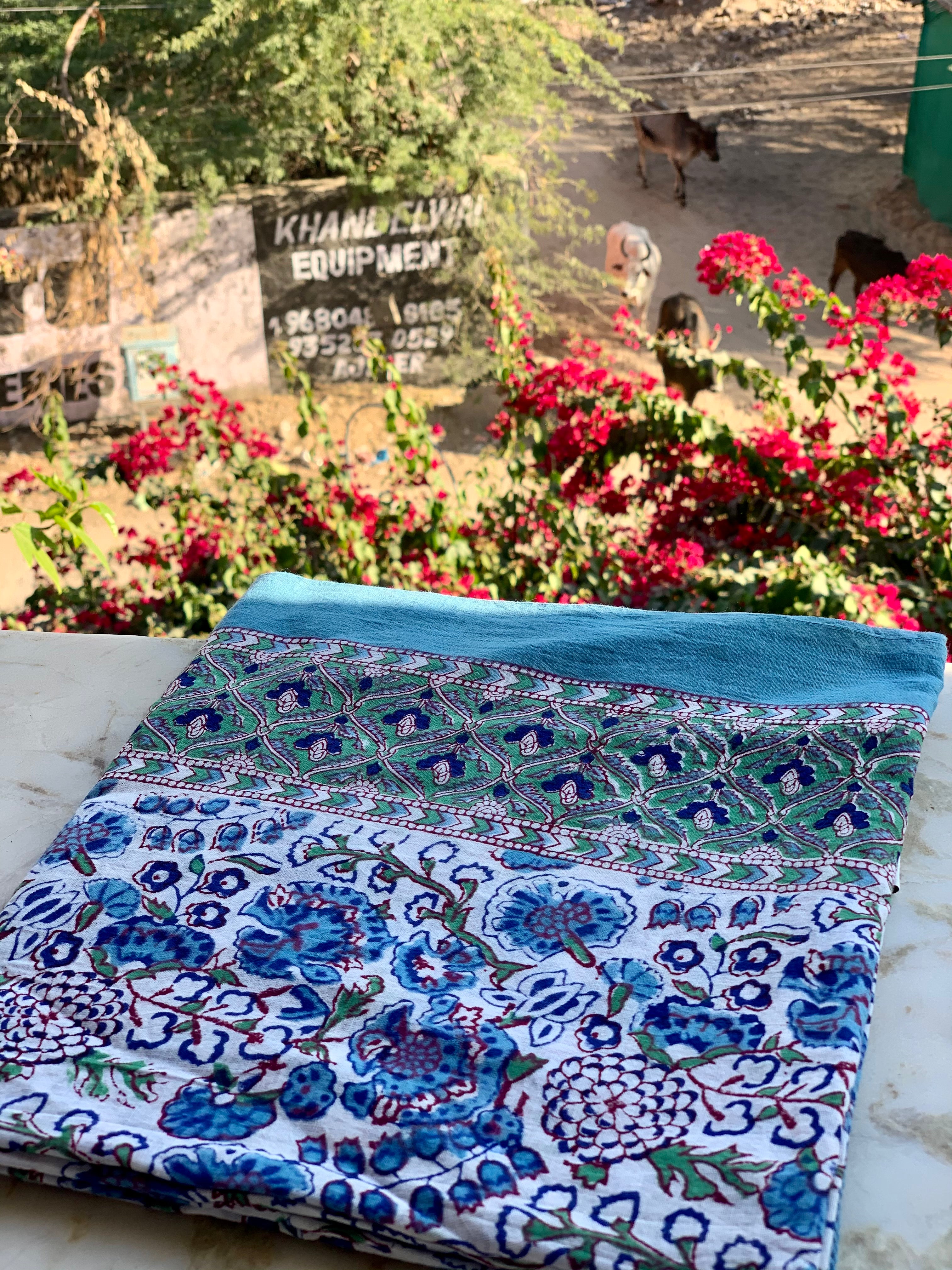 Stylish Block Print Cotton Sarong Pareo Shawl - New Collection for Beach, Pool & Summer Fashion