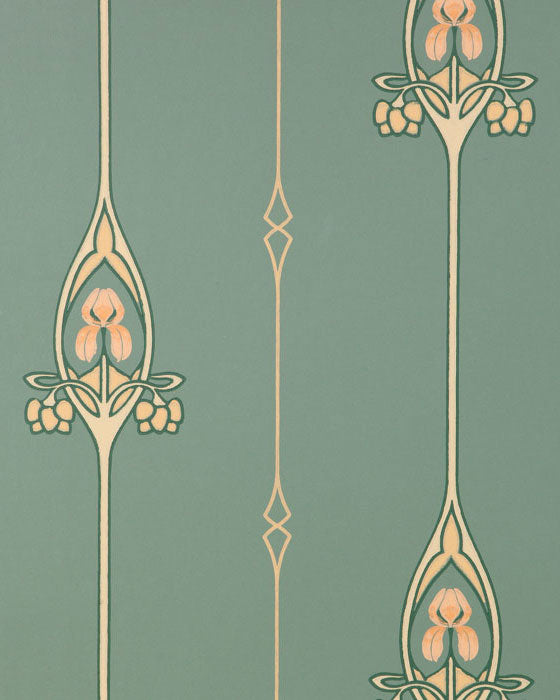 Duro Tapet Gamla Grand Green Wallpaper - Vintage Floral Design for Living Room, Bedroom & Home Decor