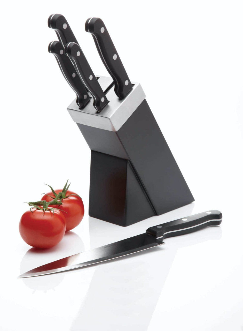 KitchenCraft 5-Piece Knife Set with Wooden Block - Premium Stainless Steel Kitchen Knives for Cooking, Slicing & Chopping - Perfect for Home Chefs & Professional Kitchens