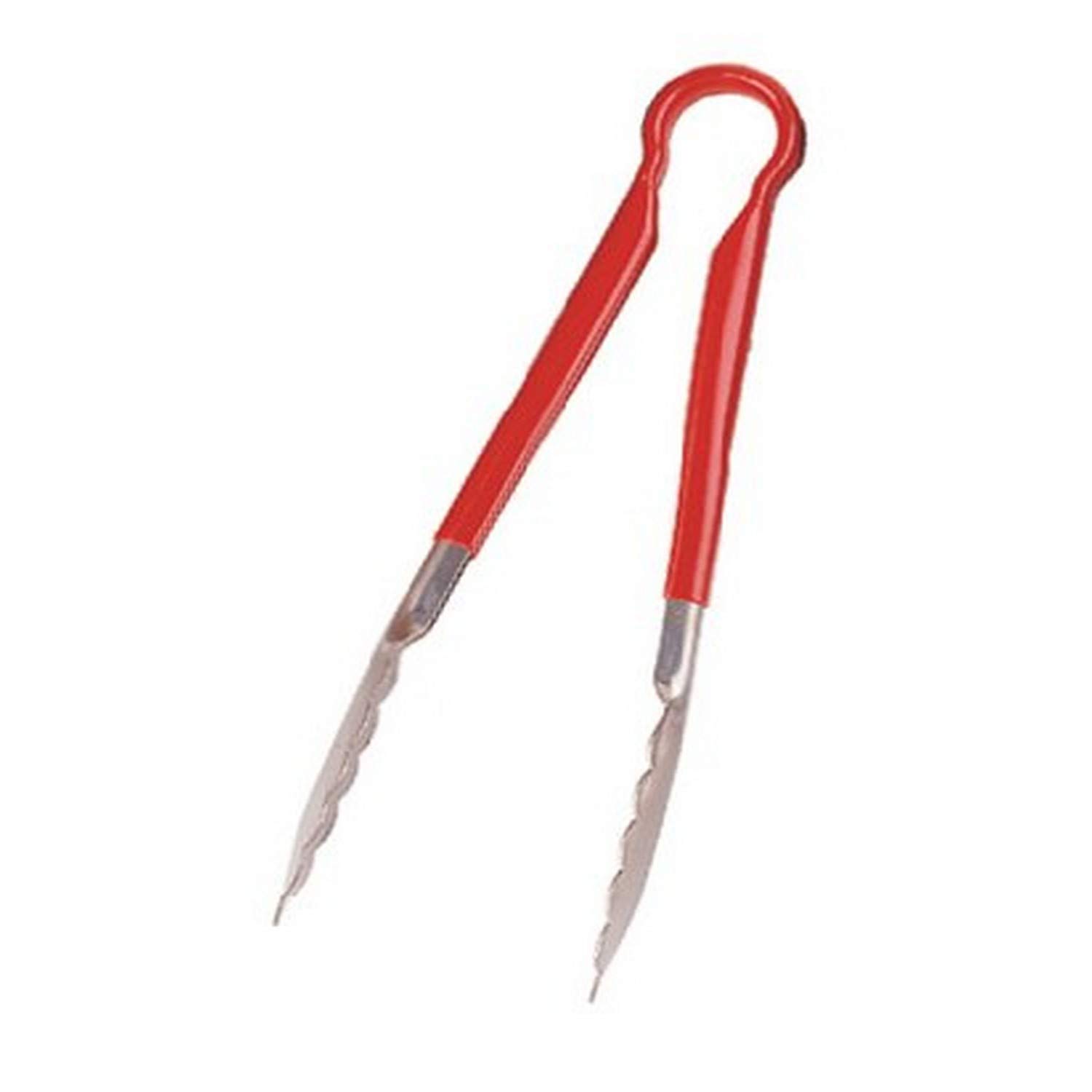 Crestware 10-Inch Red Grip Tong - Premium Kitchen Tongs for Grilling, Serving, and Cooking - Heat Resistant & Non-Slip Handle for BBQ, Salad, Pasta, and More