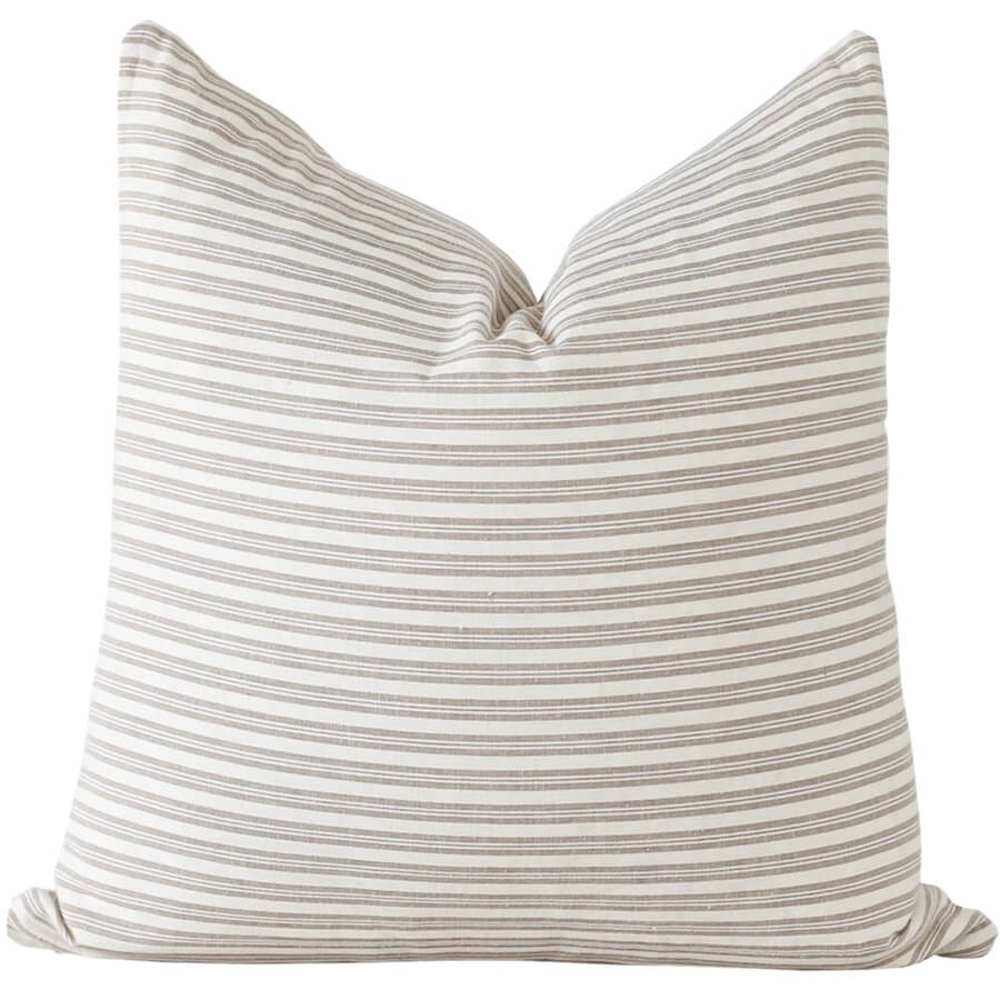 Harvard Stripe Pillow Cover - Decorative Cotton Linen Cushion Case for Sofa, Bed, and Home Decor - Perfect for Living Room, Bedroom, and Dorm Room Styling