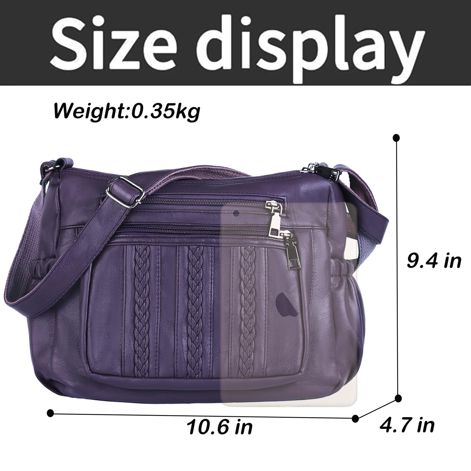 ELDA Women's Crossbody Purse - Soft PU Leather Shoulder Bag with Multiple Pockets | Perfect for Work, Travel & Everyday Use