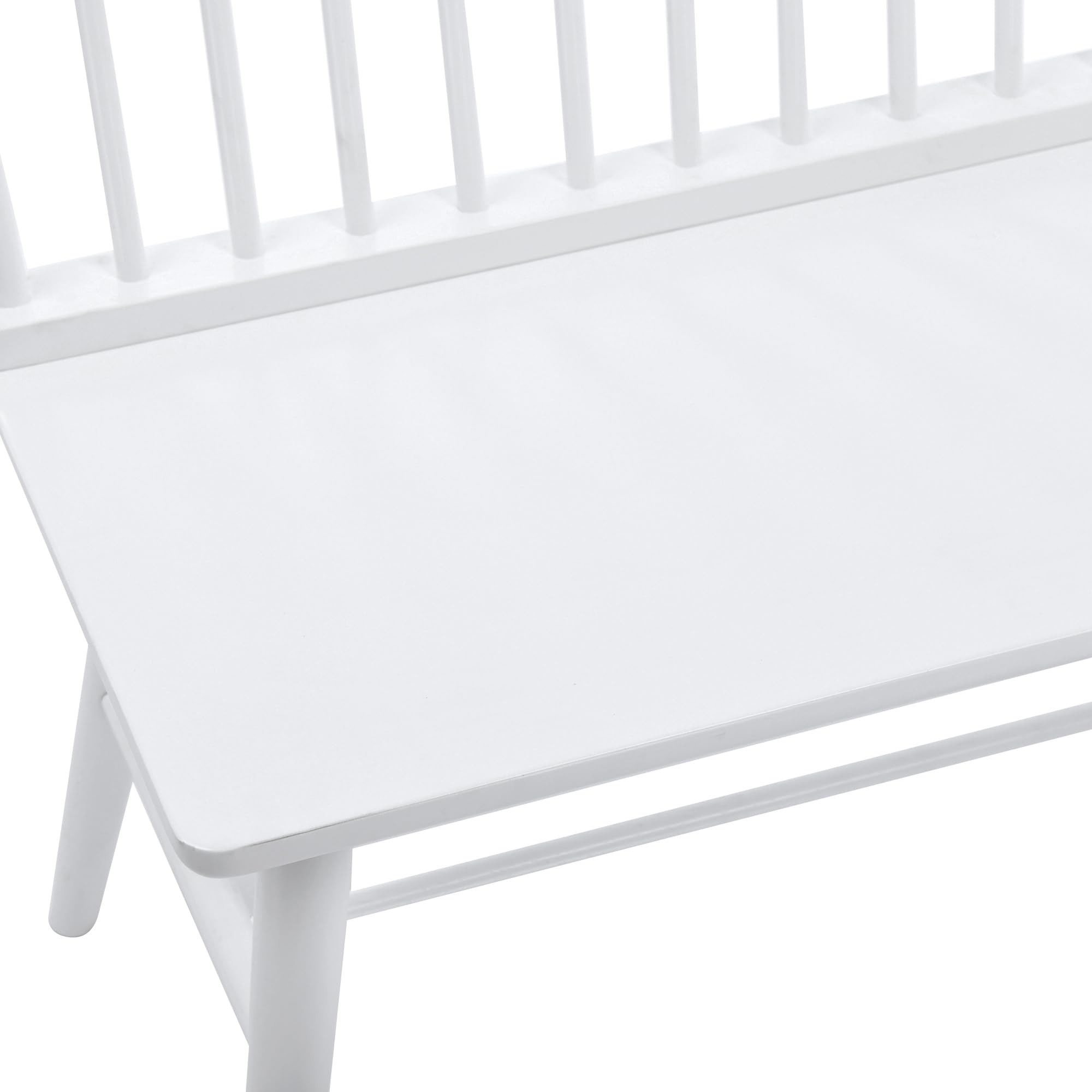 DUHOME Farmhouse Style Entryway Bench with Spindle Back - Solid Wood Windsor Bench for Hallway, Dining Room, Living Room & Balcony - Perfect for Home Decor, Entry Storage & Seating (White)