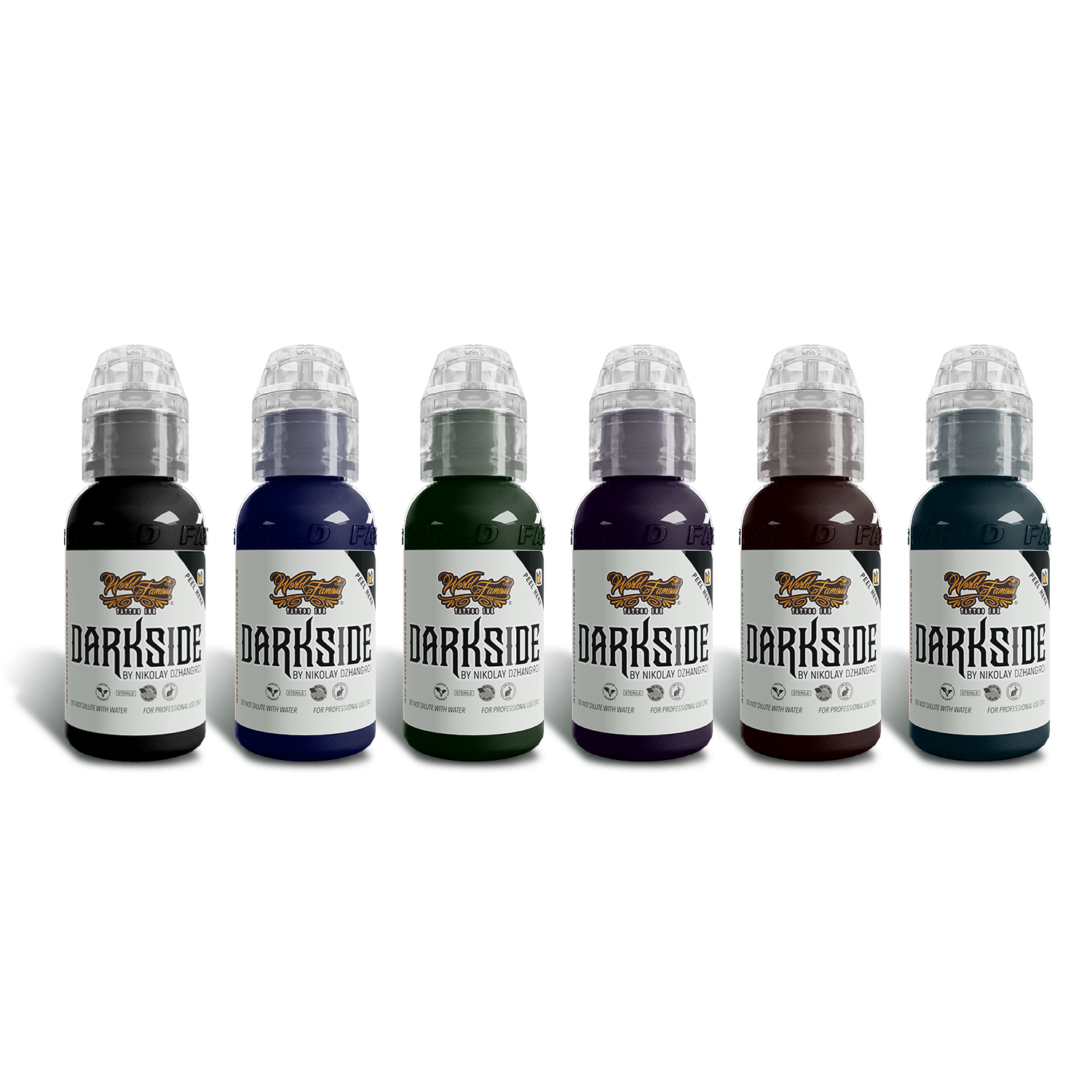 Premium Darkside Ink Set by Nikolay Dzhangirov - World Famous Tattoo Artist - Professional Tattoo Ink Kit for Artists & Beginners - Perfect for Tattooing, Body Art & Permanent Makeup