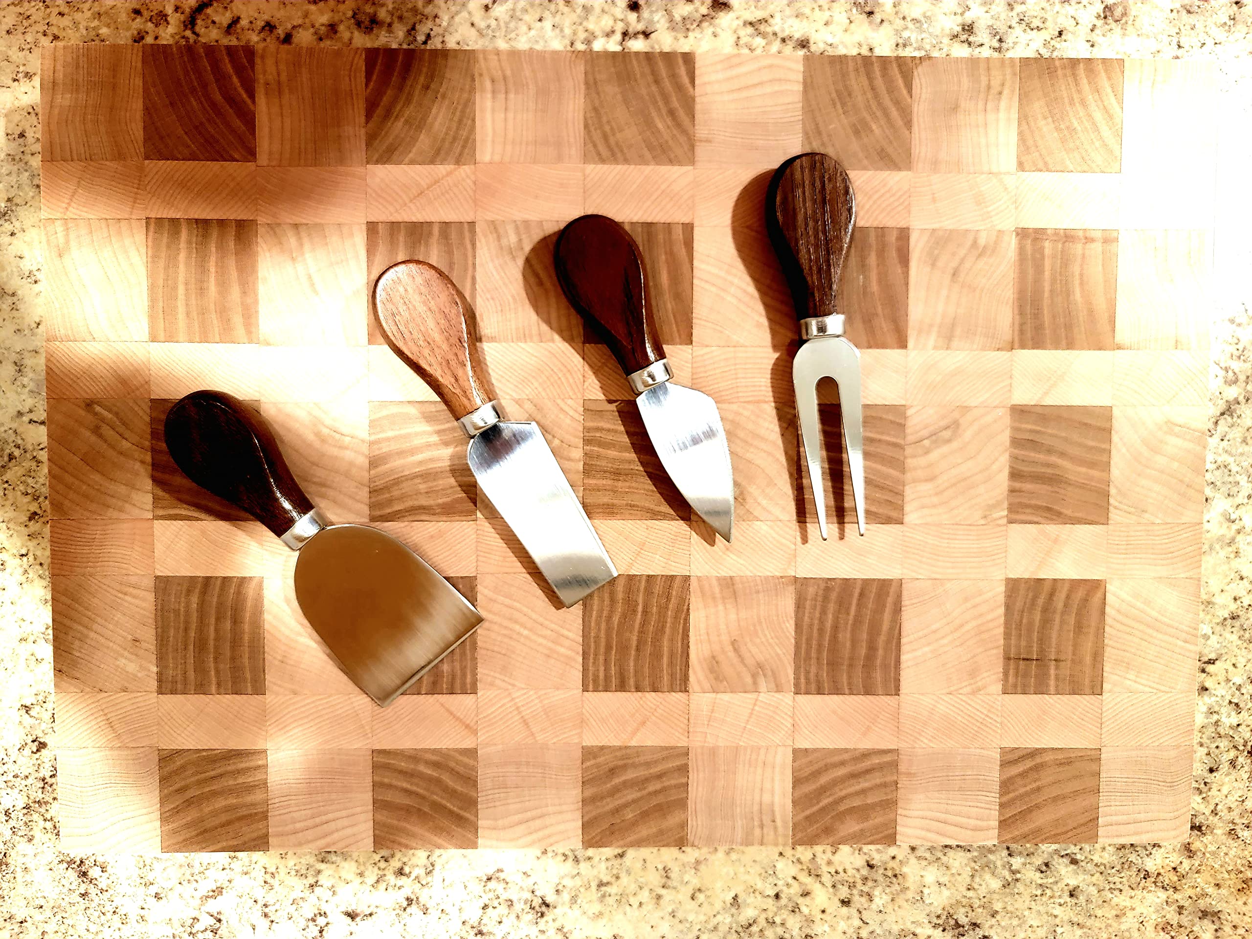 Premium 4-Piece Stainless Steel Cheese Knife Set - Cheese Slicer, Cutter, Fork & Spreader for Charcuterie Boards | Perfect for Wine Parties, Cheese Tasting & Gourmet Gift Giving (Elegant Gift Box Included)