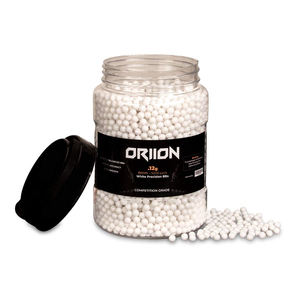 ORIION 6mm Airsoft BBs .12g & .20g - High Precision Airsoft Ammo for AEGs, Pistols & Rifles | 5000 Rounds 6mm BB Pellets | Perfect for Target Practice, Training & Competitive Shooting