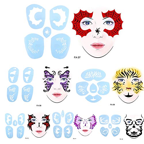 Professional 6-Piece Cosmetic Painting Tool Set for Makeup & Tattoo Design - Reusable Face Painting Brushes for Kids & Adults - Perfect for Halloween, Christmas, Parties, Cosplay & DIY Art Projects
