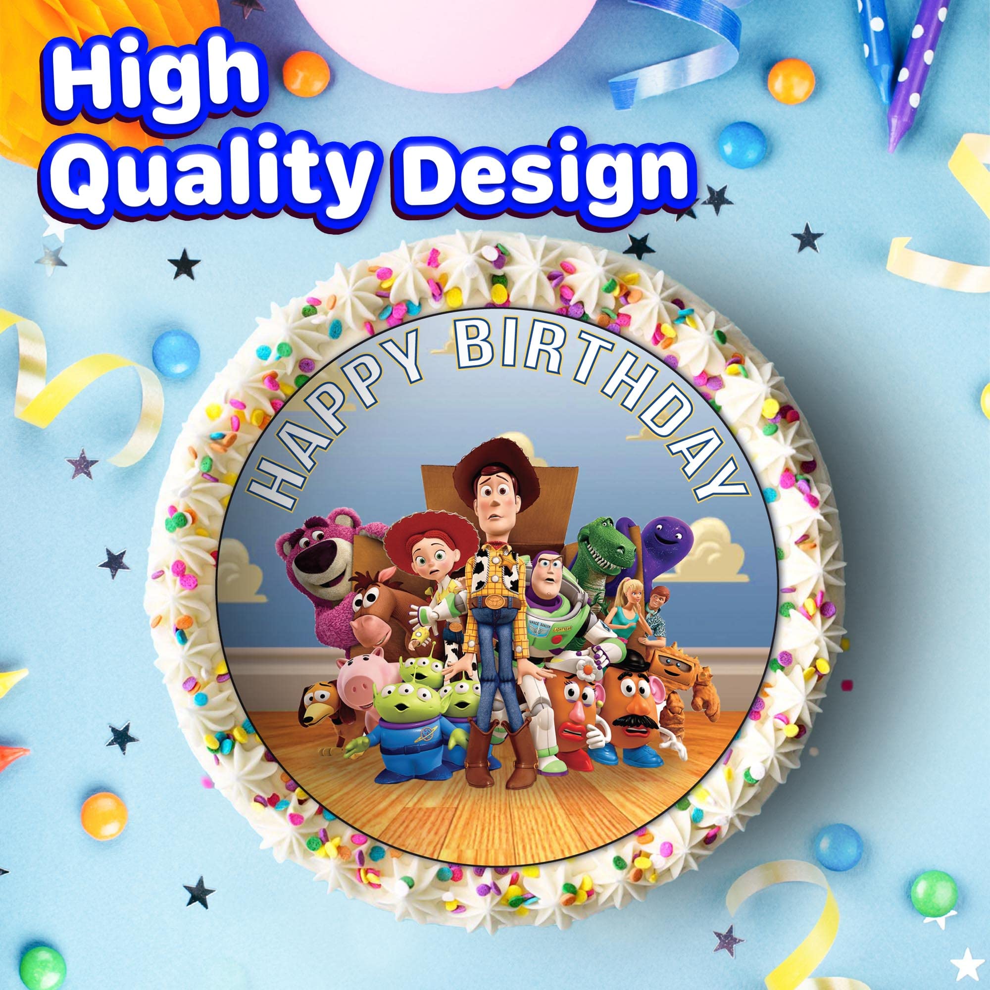 7.5 Inch Edible Cake Toppers - Classic Toy Adventure Themed Birthday Party Decorations for Cakes, Cupcakes & Desserts | Perfect for Kids Birthday Parties, Baby Showers & Special Celebrations