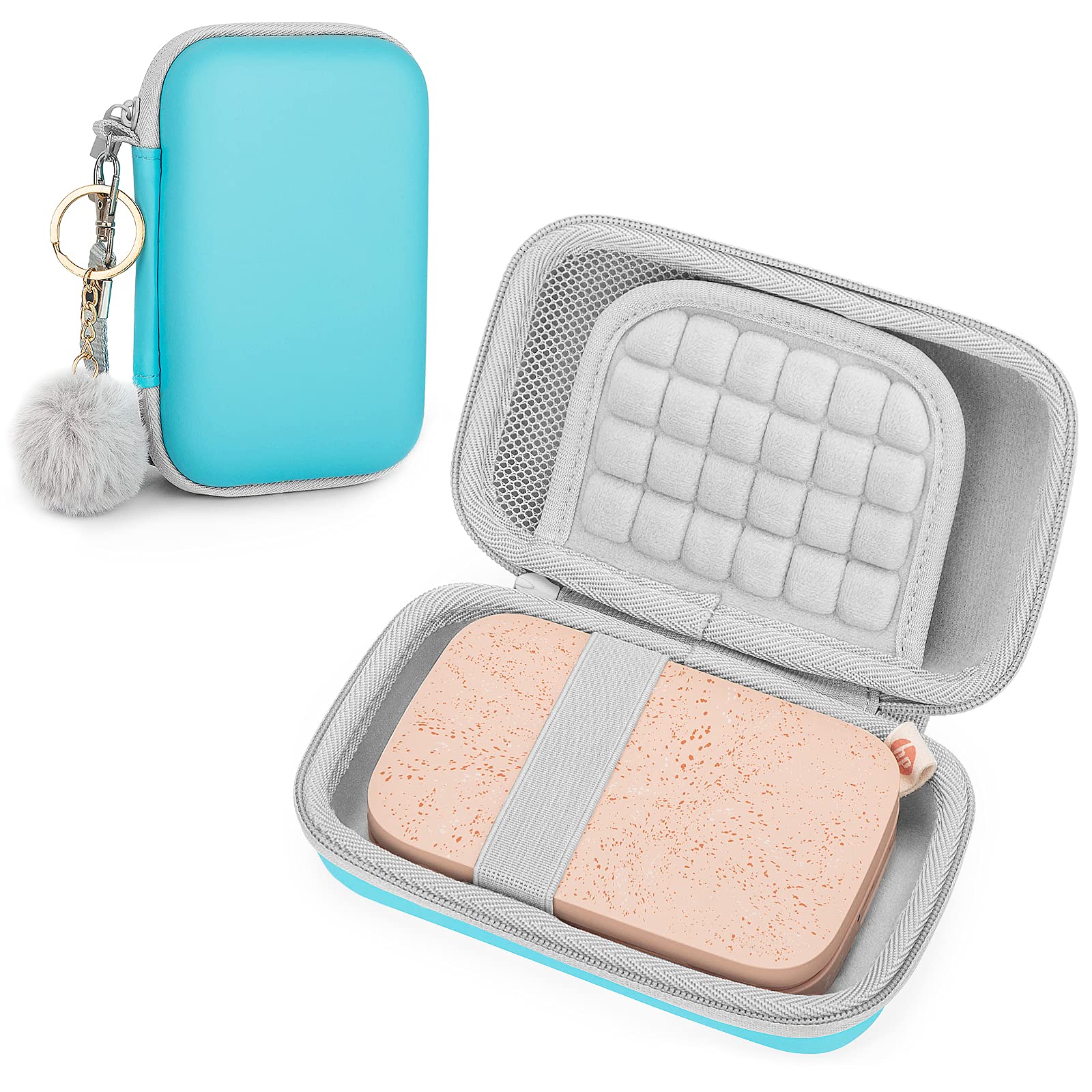 Yinke Protective Travel Case for HP Sprocket/Canon Ivy CLIQ/Kodak Mini 2 HD/Polaroid Snap/Zip 2x3 Photo Printers - Durable Blue Carry Cover for Mobile Printing at Home, Office & Outdoor Adventures