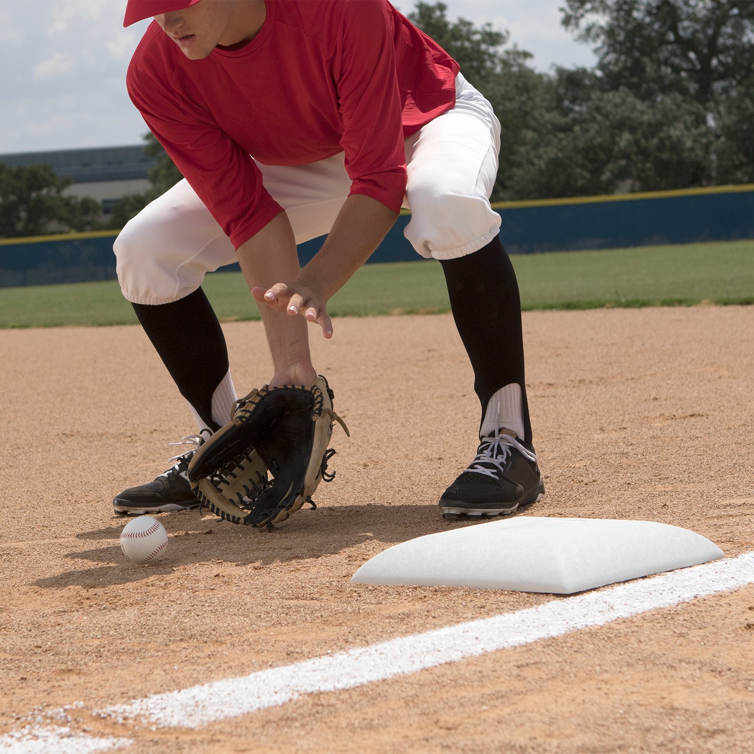 **Champion Sports Hollywood Style Safety Baseball Base Set - 3-Piece with Beveled Corners & Solid One-Piece Construction - Perfect for Baseball & Softball Practice, Games, and Training - Great for Backyard, School, or League Use**