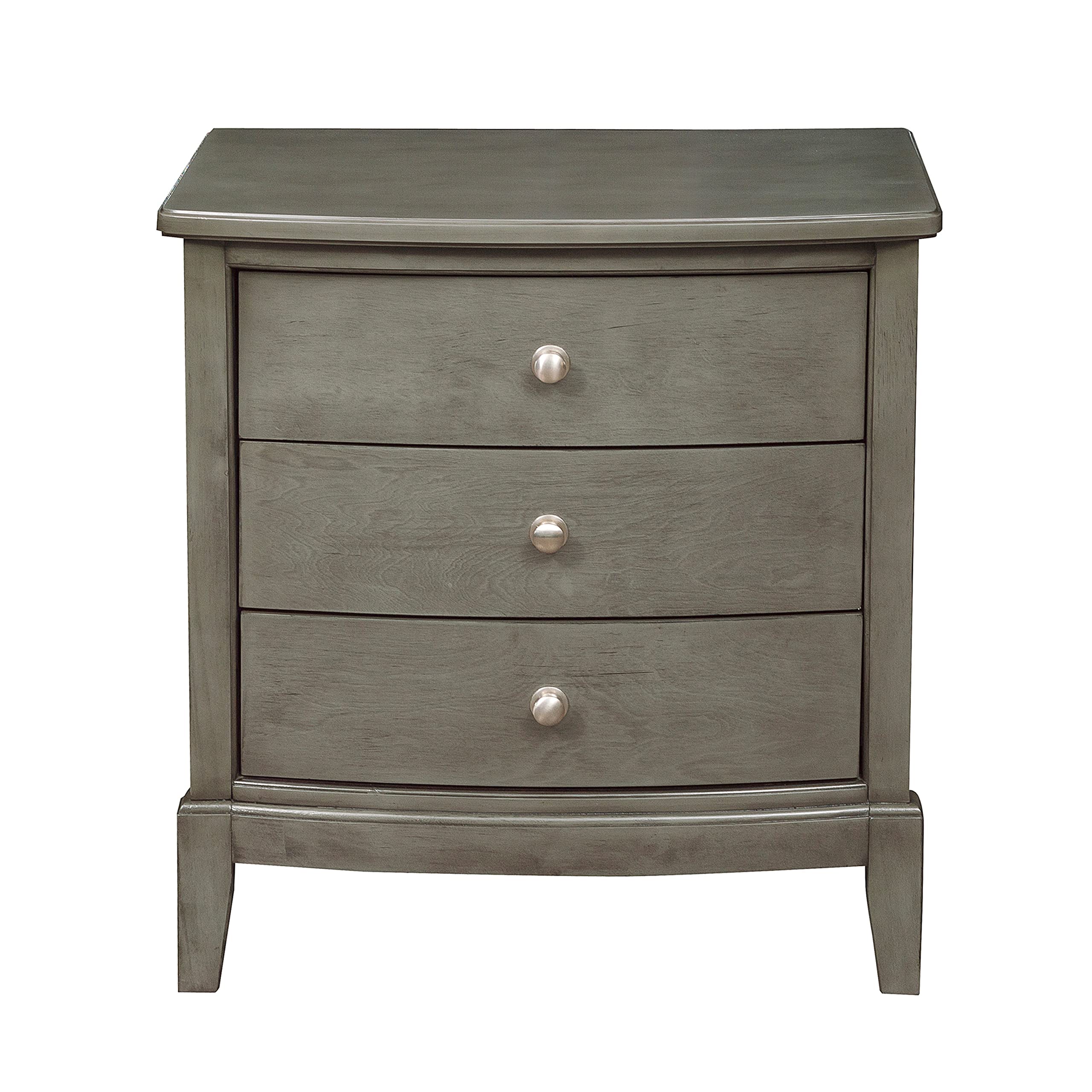 Lexicon Baylor 3-Drawer Nightstand, Gray - Modern Bedside Table with Storage for Bedroom, Living Room, or Guest Room