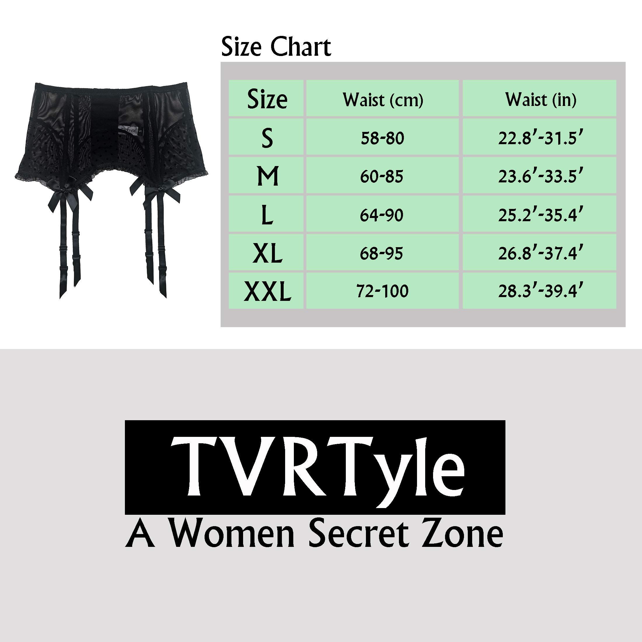 TVRtyle Women's Black Fishbone Metal Clip Garter Belt for Stockings - Sexy Lingerie Accessory for Bridal, Boudoir & Special Occasions