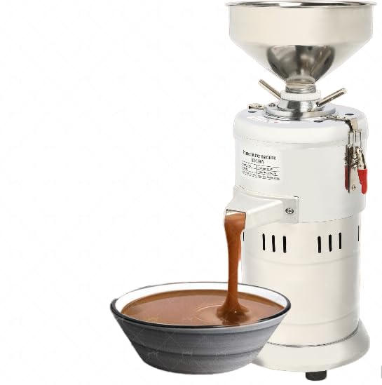 1100W Electric Peanut Butter Maker Machine - Commercial Nut Grinder for Almonds, Sesame, Rice (33Lb/H Capacity) - Perfect for Home Kitchens, Bakeries & Healthy Snack Preparation - Silver