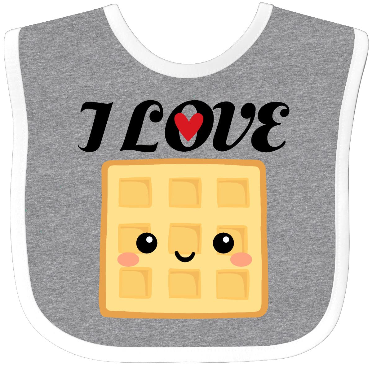 Inktastic Waffle Lover I Love Waffles Baby Bib - Adorable Waffle-Themed Drool Bib for Infants & Toddlers - Perfect for Breakfast, Brunch & Family Mealtime Fun