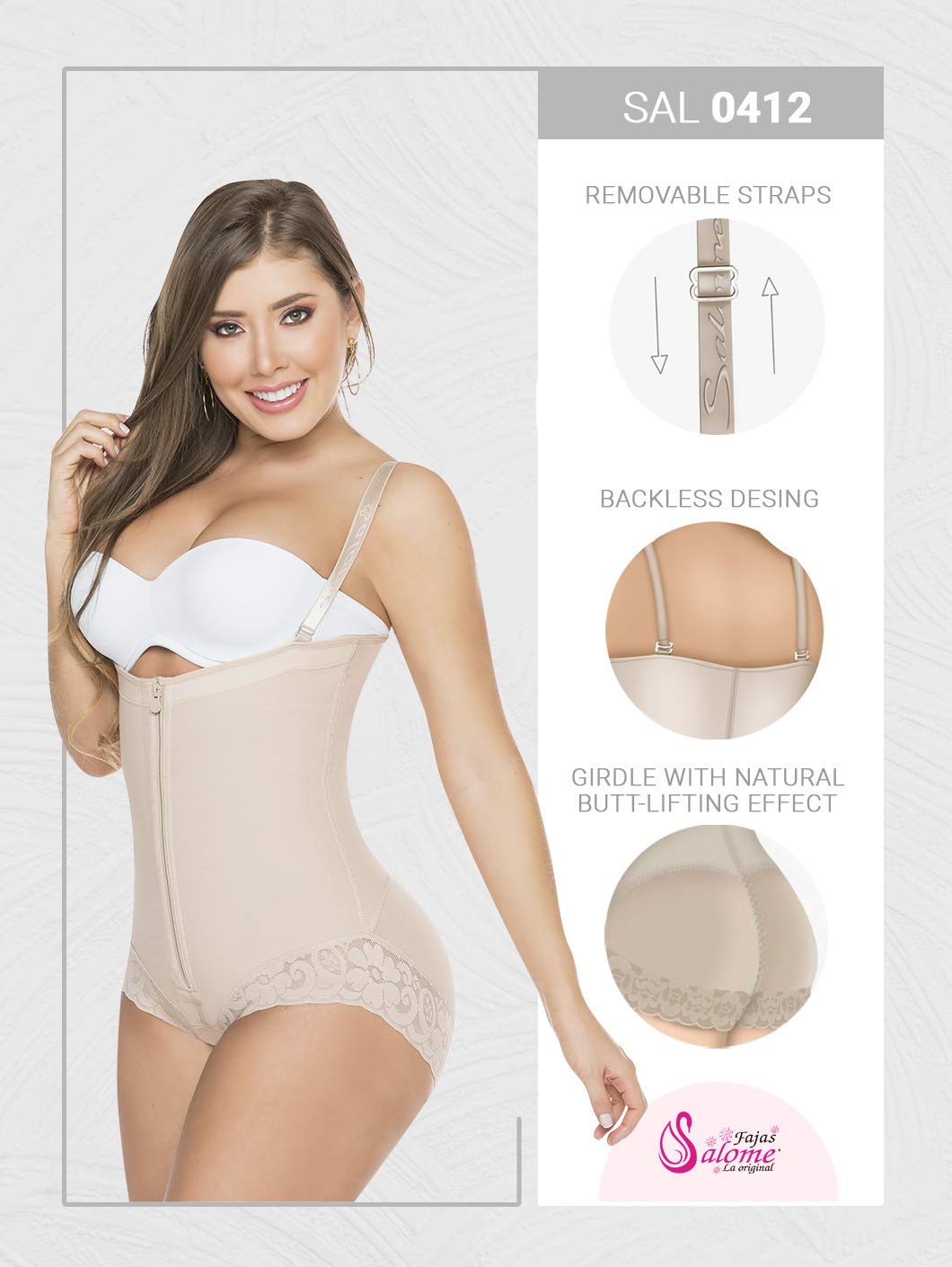 Salome Butt Enhancer & Tummy Control Shapewear - Colombian Fajas for Women | Slimming Underwear for Body Shaping, Special Occasions & Everyday Wear