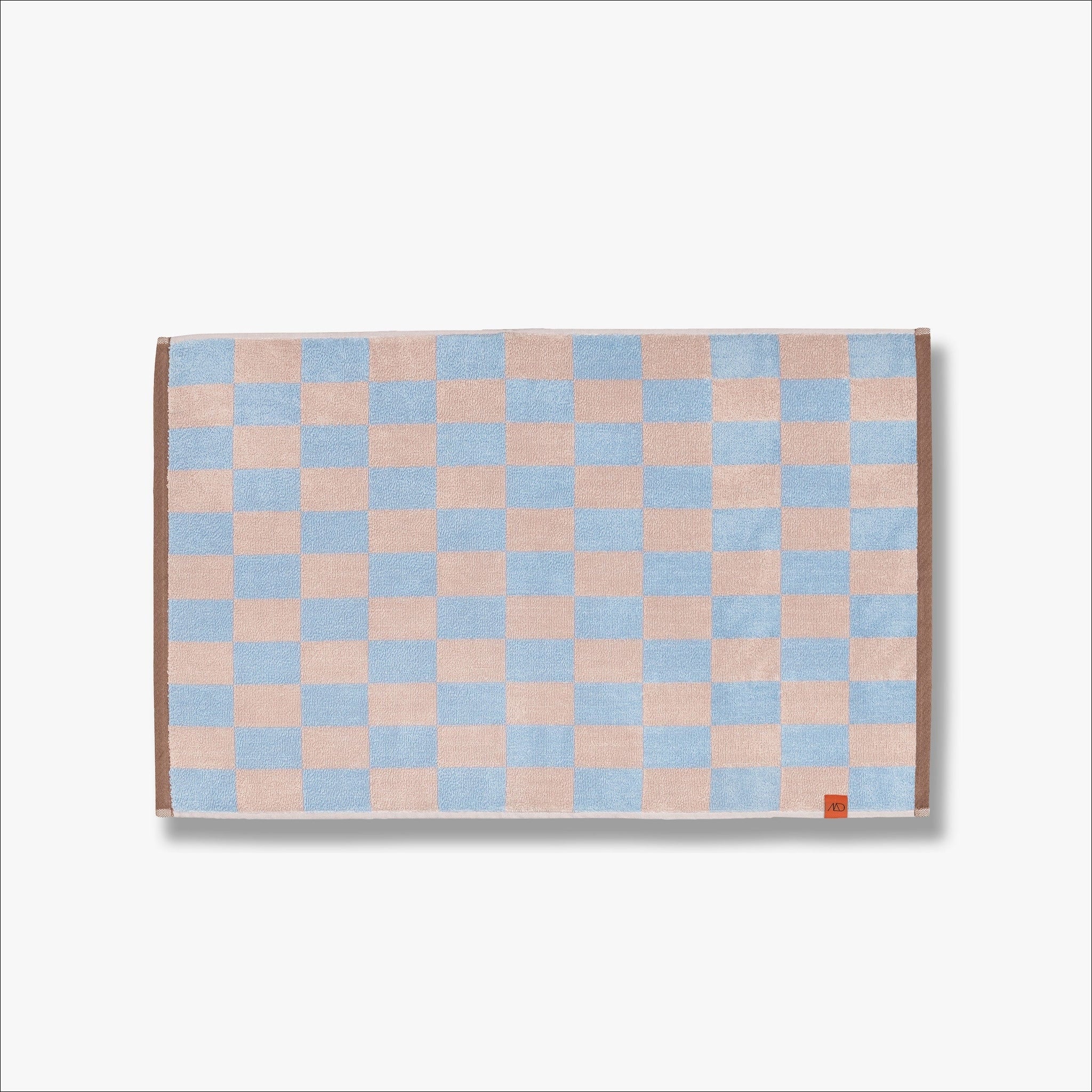 METTE DITMER Vintage Organic Cotton Bath Mat 50x80cm - Soft Light Blue Non-Slip Bathroom Rug for Bath Tub & Shower Floor - Eco-Friendly Home Decor for Bathroom, Spa & Master Suite