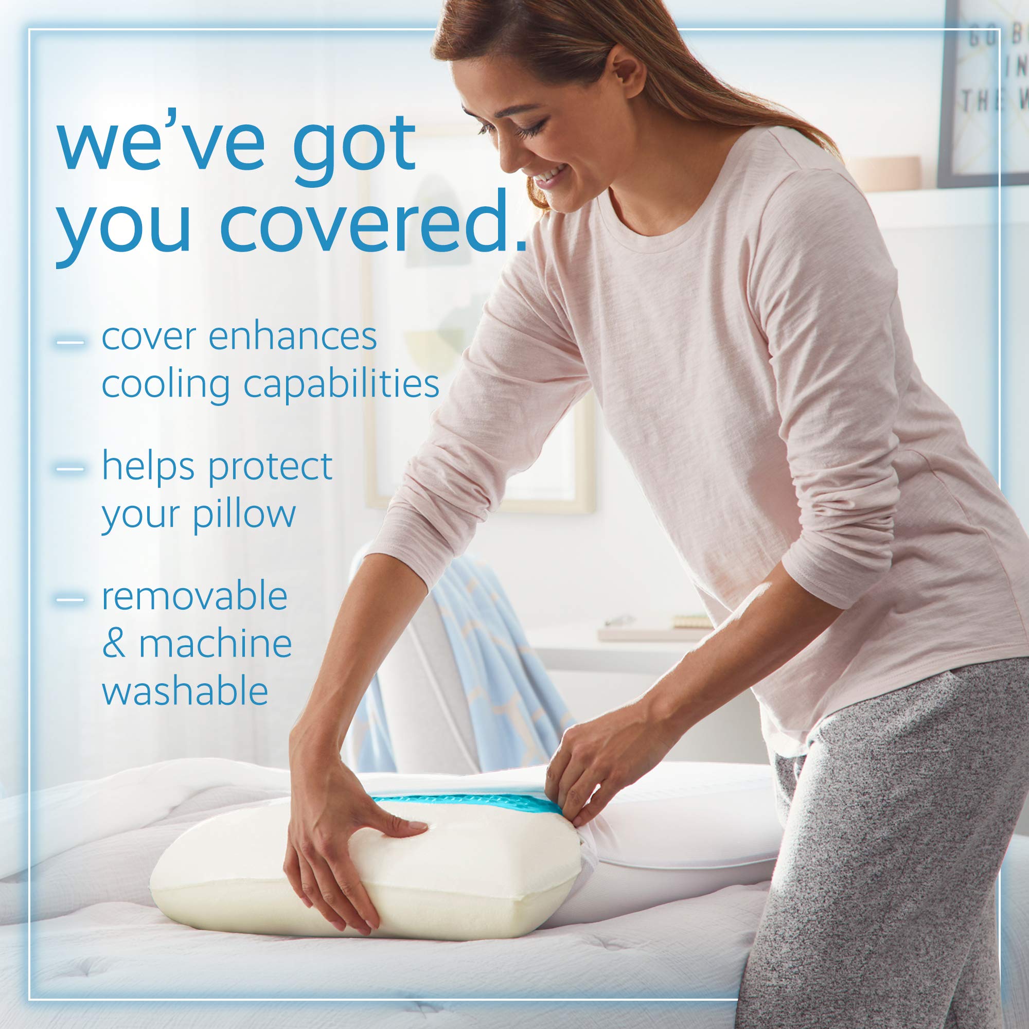 Comfortable Blue Bubble Gel Memory Foam Pillow - Queen Size for Better Sleep