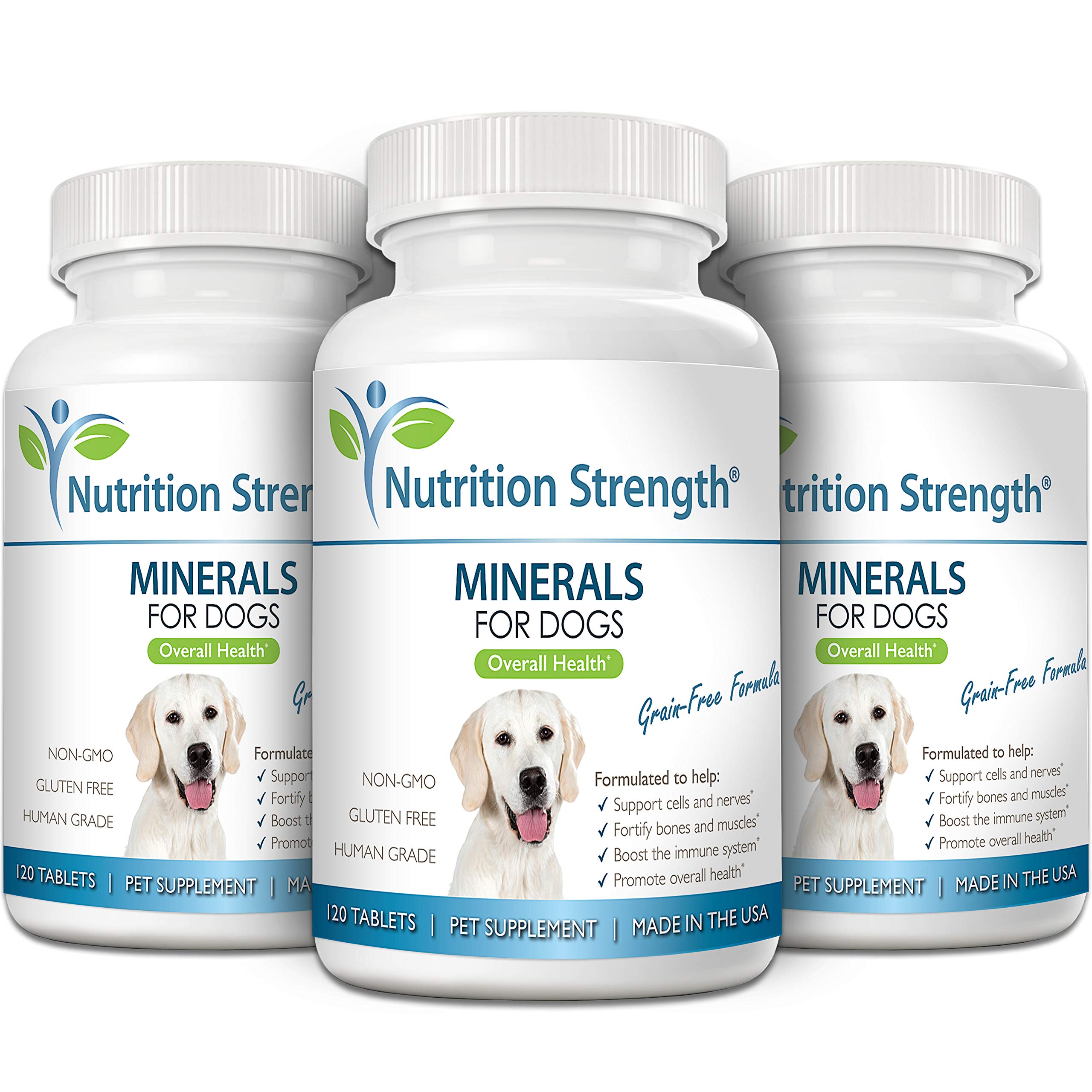 Premium Dog Mineral Supplements with Calcium, Phosphorus & Magnesium - Supports Bone Health, Muscle Function & Immune System - 120 Tasty Chewable Tablets for Large & Small Dogs - Ideal for Active Pets & Senior Dogs