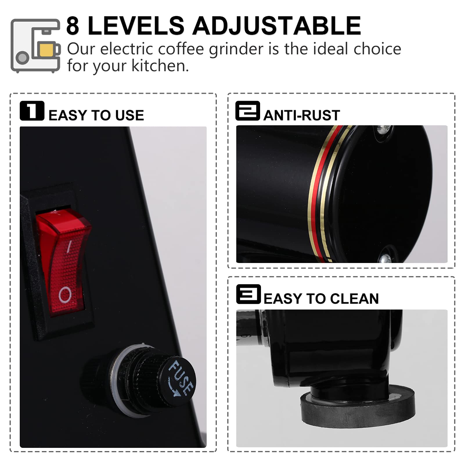 Premium Electric Burr Coffee Grinder for Espresso - Adjustable Coarseness, Quiet Operation, Perfect for Home Baristas - Ideal for Espresso, French Press, and Pour Over Brewing