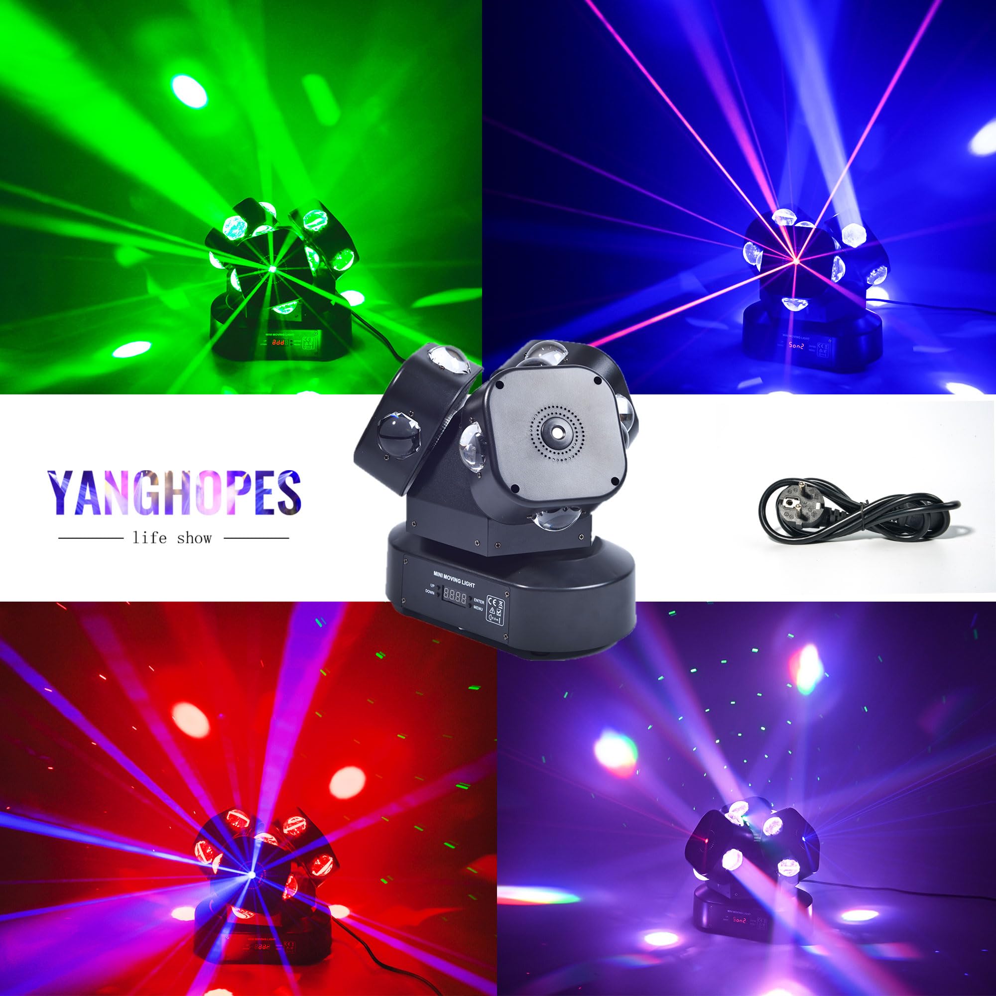 DMX 512 Moving Head DJ Light - 12LED RGBW Strobe Beam Light with Sound Activation | Stage Lighting for DJ Parties, KTV, Disco, Wedding & Concert Events | Perfect for Nightclubs, Festivals and Professional Stage Shows