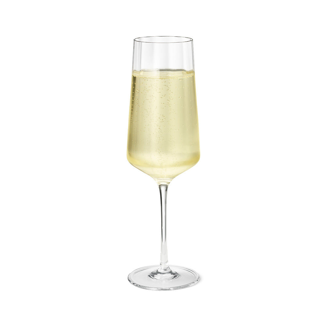 Bernadotte Elegant Crystal Champagne Flutes Set of 6 - Premium Glassware for Weddings, Parties & Special Occasions